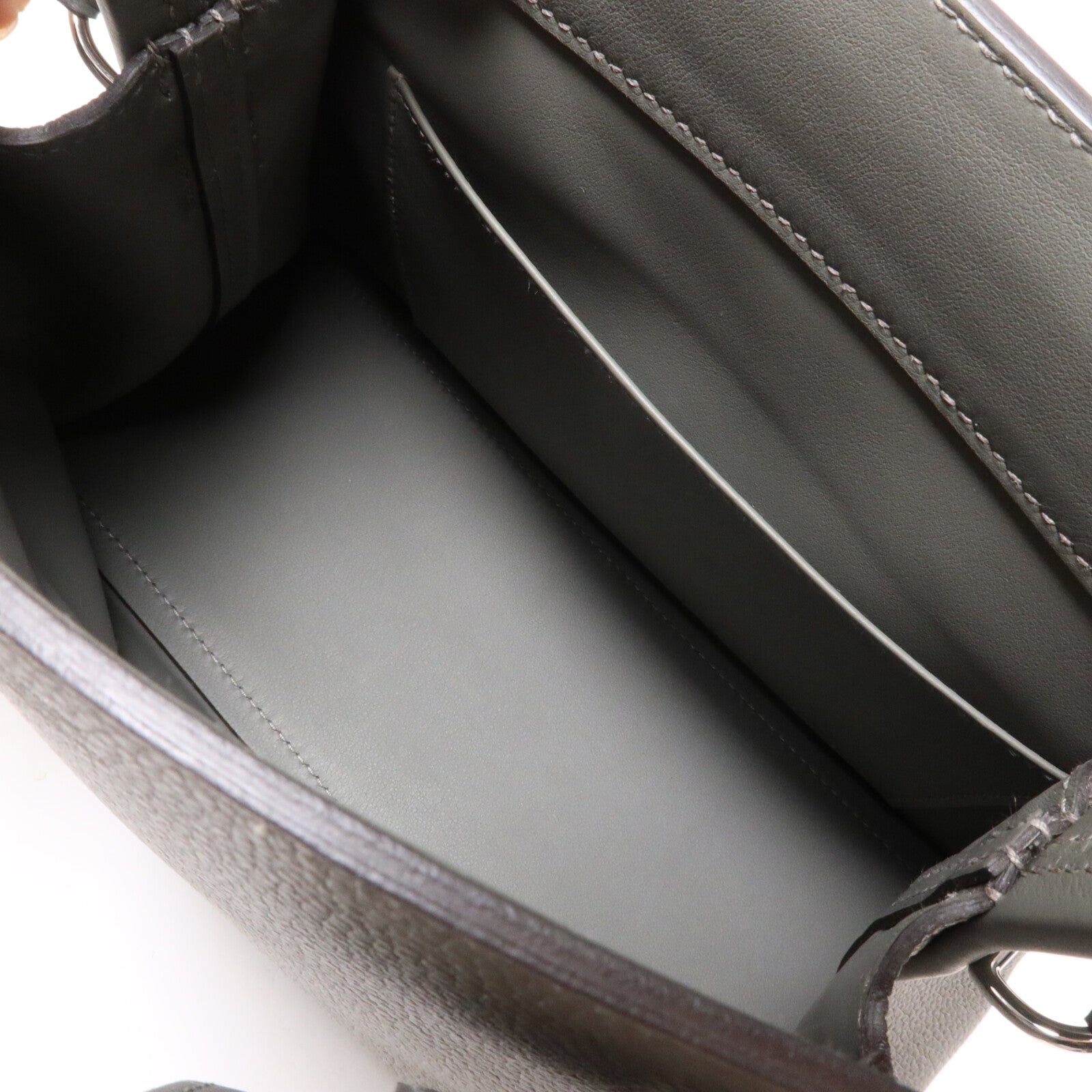 HERMES Togo皮革/Swift皮革Sac Medor手挽肩背兩用袋Gris Meyer