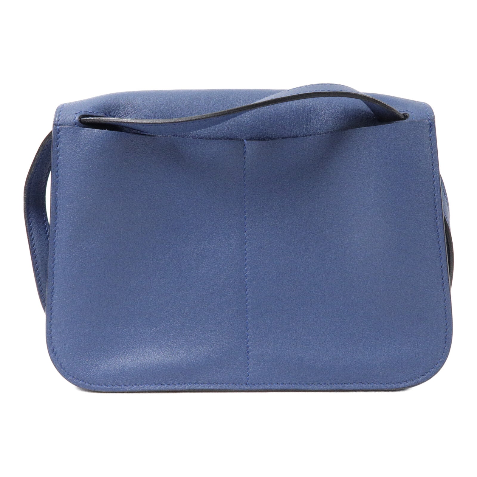 HERMES Swift皮革Mini Halzan手挽肩背兩用袋Bleu Agate