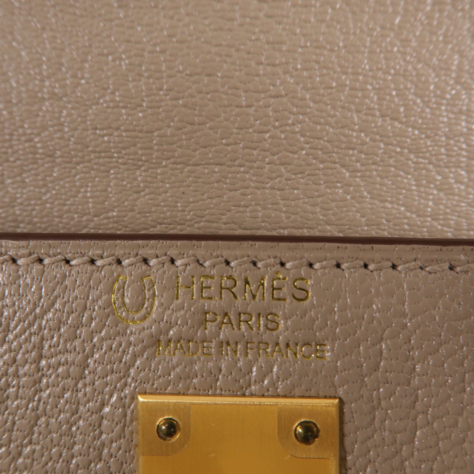 HERMES Chevre皮革Kelly 25手挽肩背兩用袋Gris Asphalte/Lime