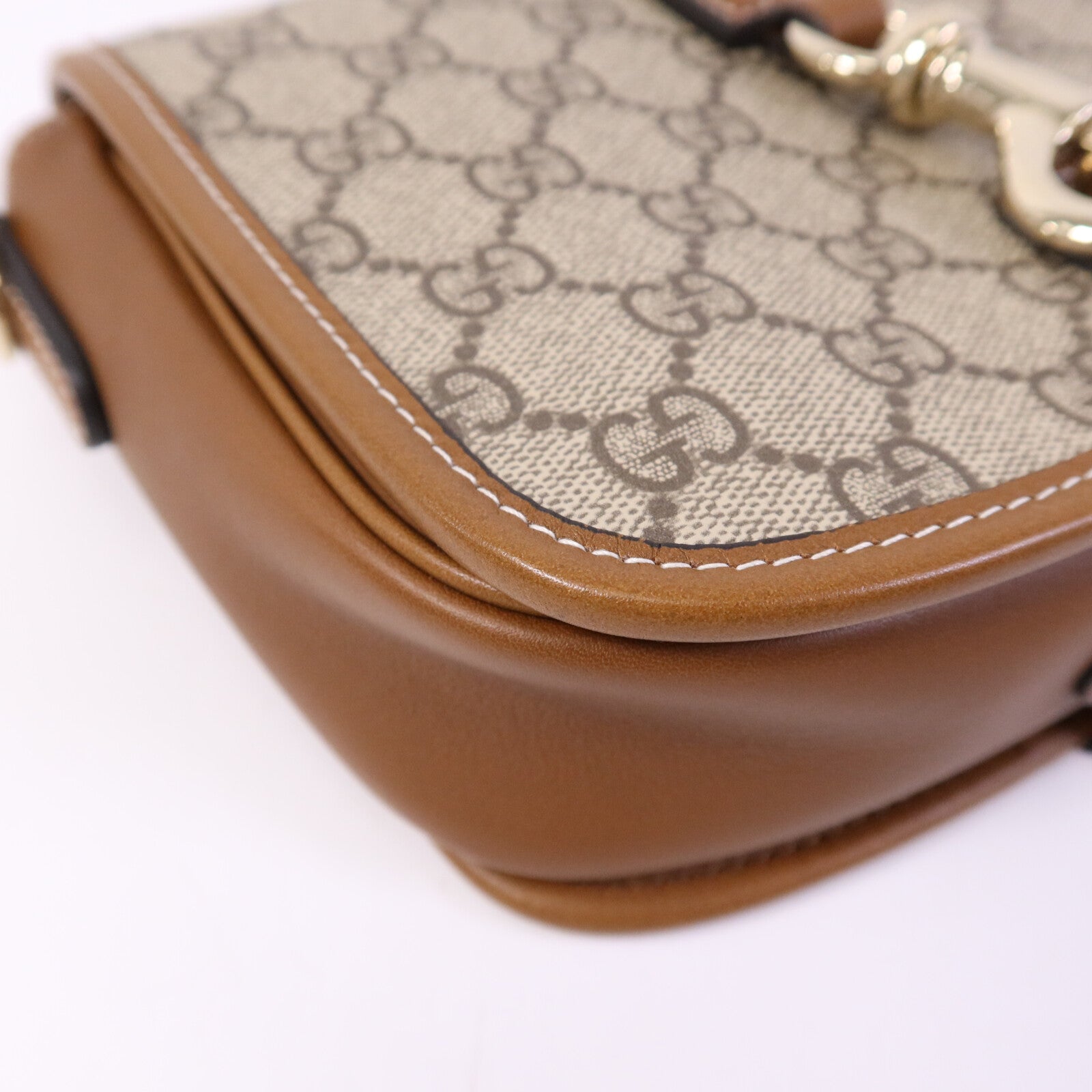 GUCCI 塗層帆布GG Emblem Mini Shoulder bag金扣手挽肩背兩用袋