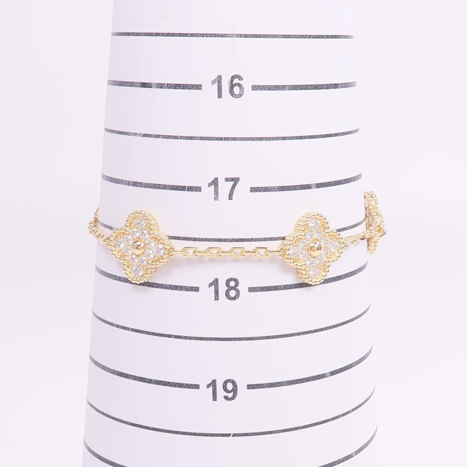 Van Cleef & Arpels 18K黃金Vintage Alhambra Bracelet 5 Motifs鑽石手鏈