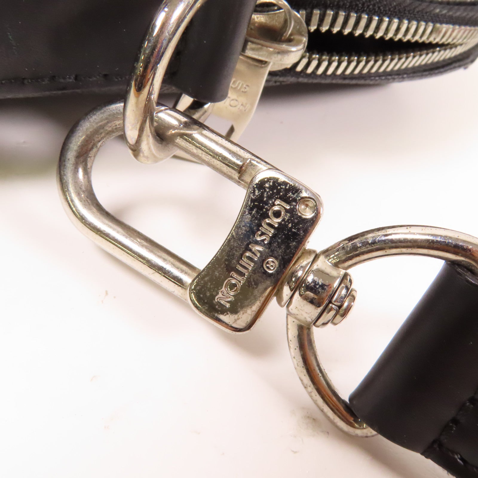LOUIS VUITTON 【激減優惠】Damier Graphite Porte Document Jules銀扣手挽肩背兩用袋黑色