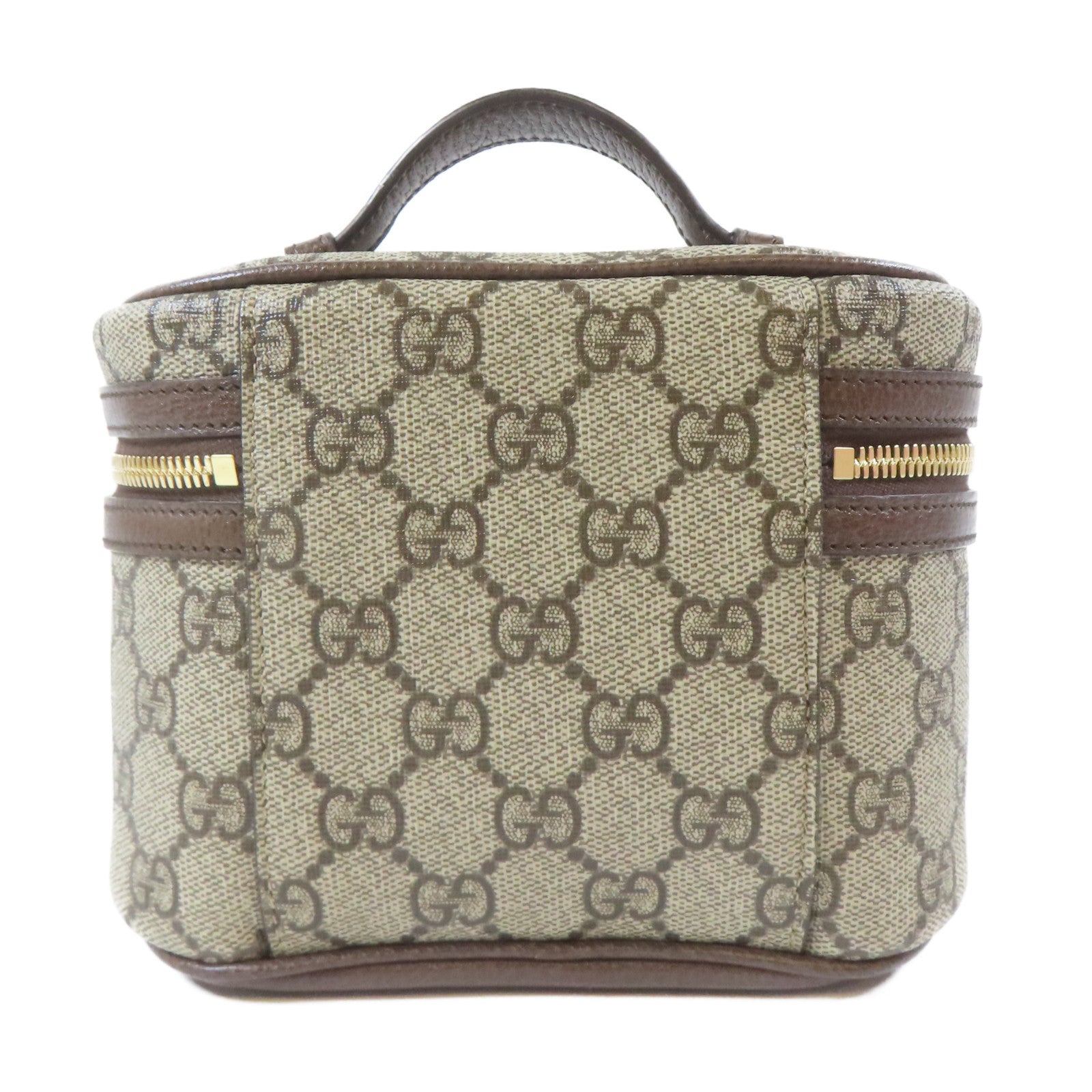 GUCCI 塗層帆布Ophidia GG Supreme Vanity Case金扣手挽袋啡色