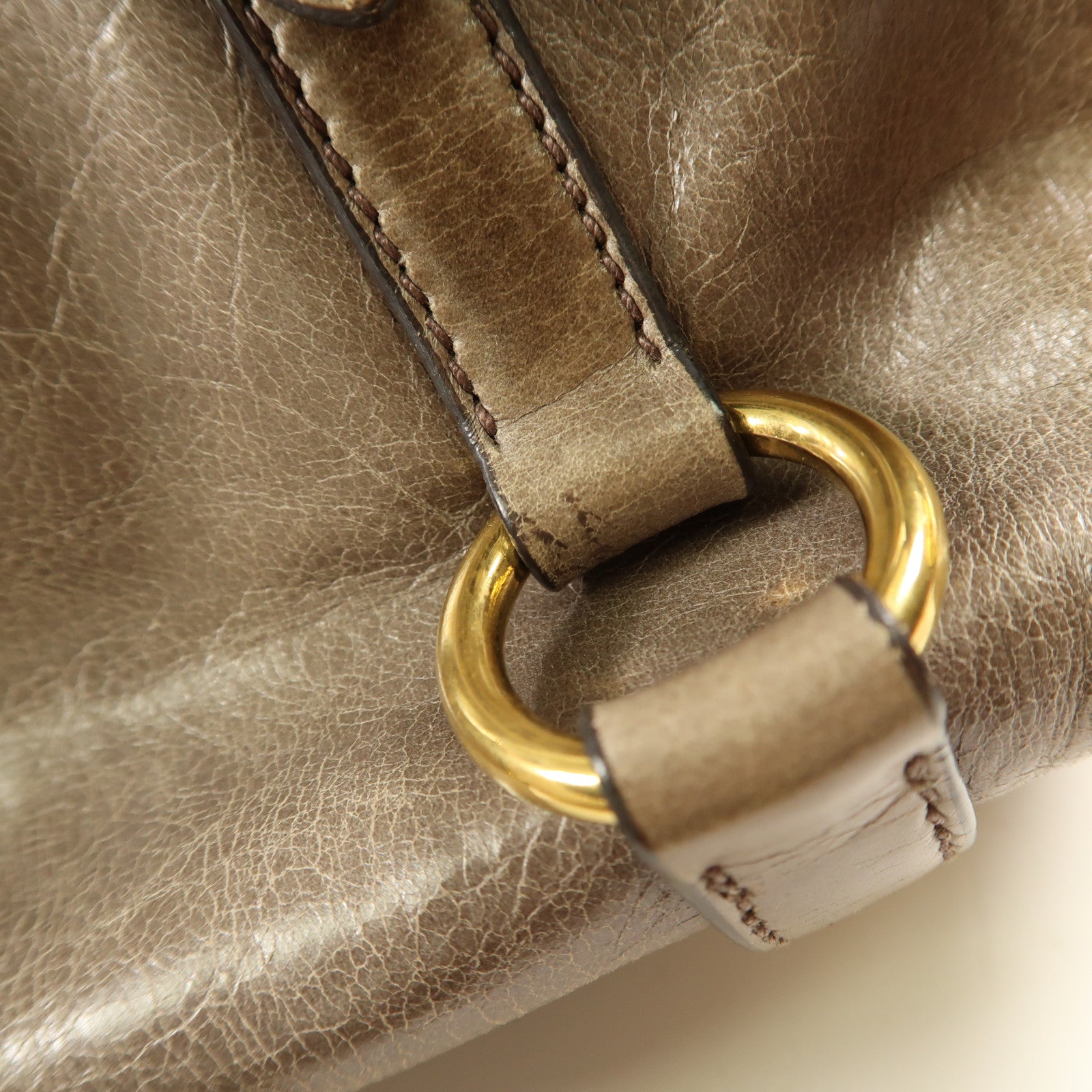 Miu Miu GHW 2 Way Shoulder Bag Calfskin Leather Brown