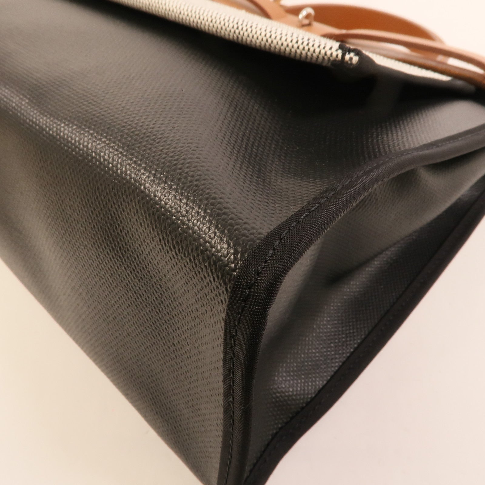 HERMES 塗層帆布Herbag PM手挽肩背兩用袋Black