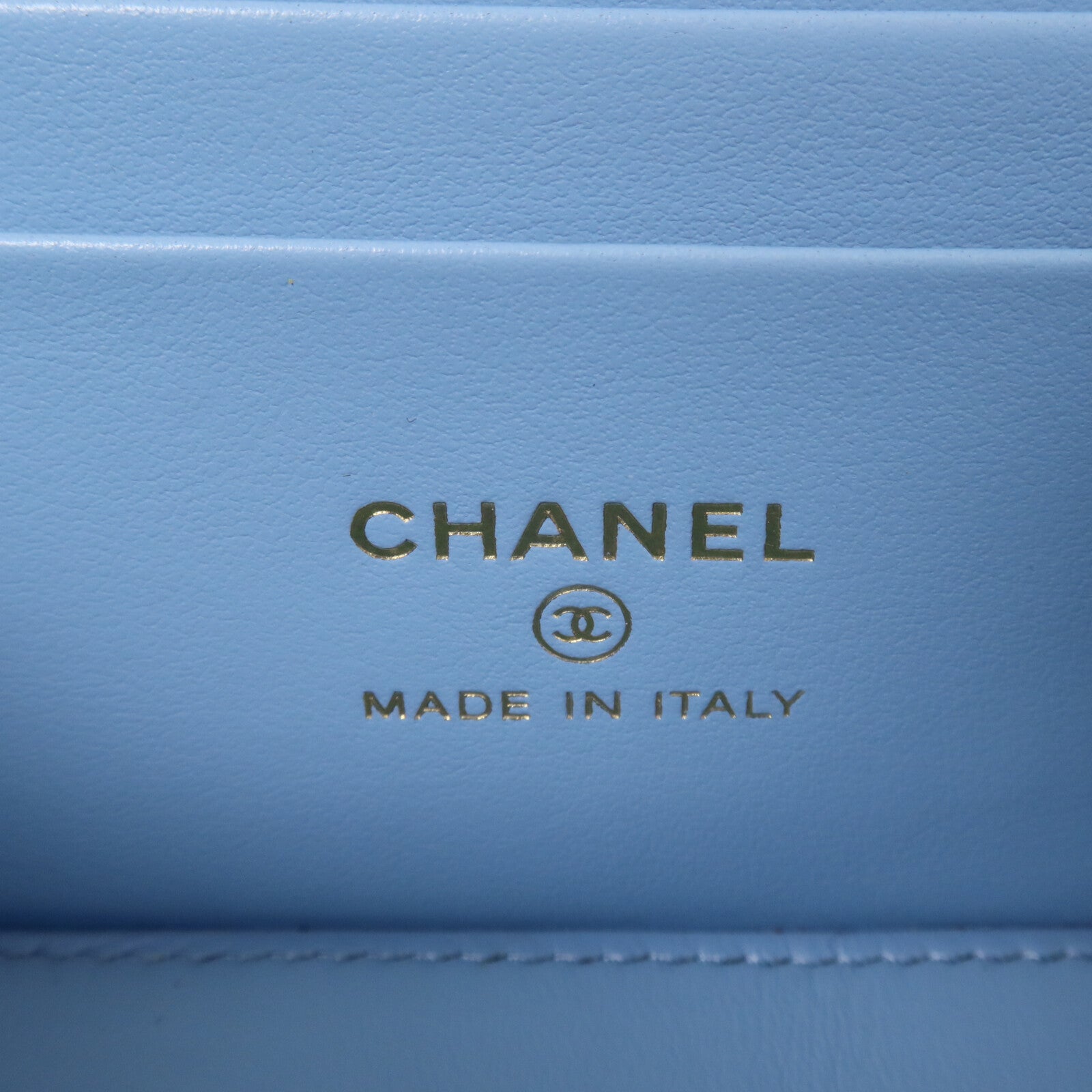 CHANEL 牛皮皮革Vanity Case鏈帶肩背袋