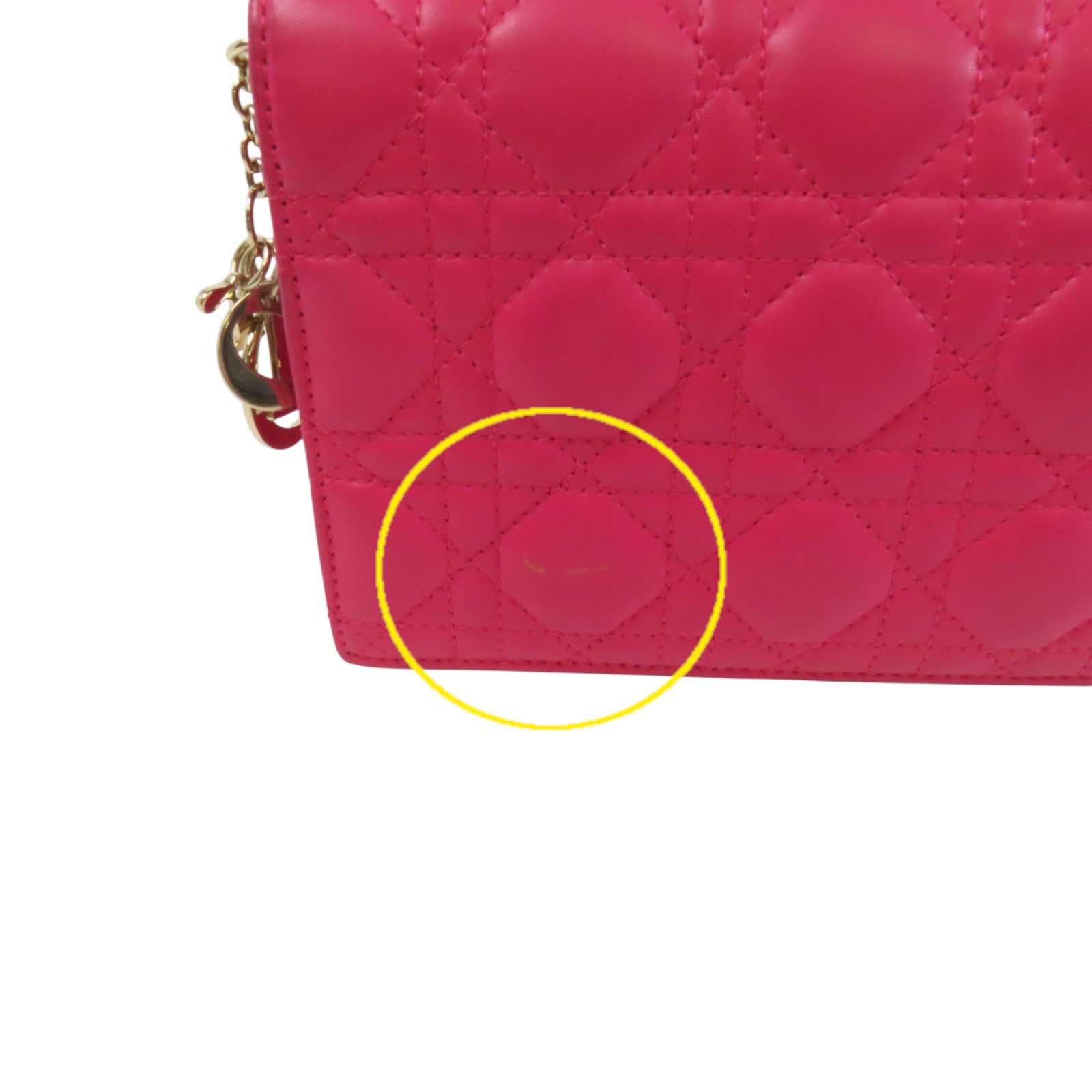 Dior 羊皮皮革Chain Shoulder Bag金扣鏈帶肩背袋