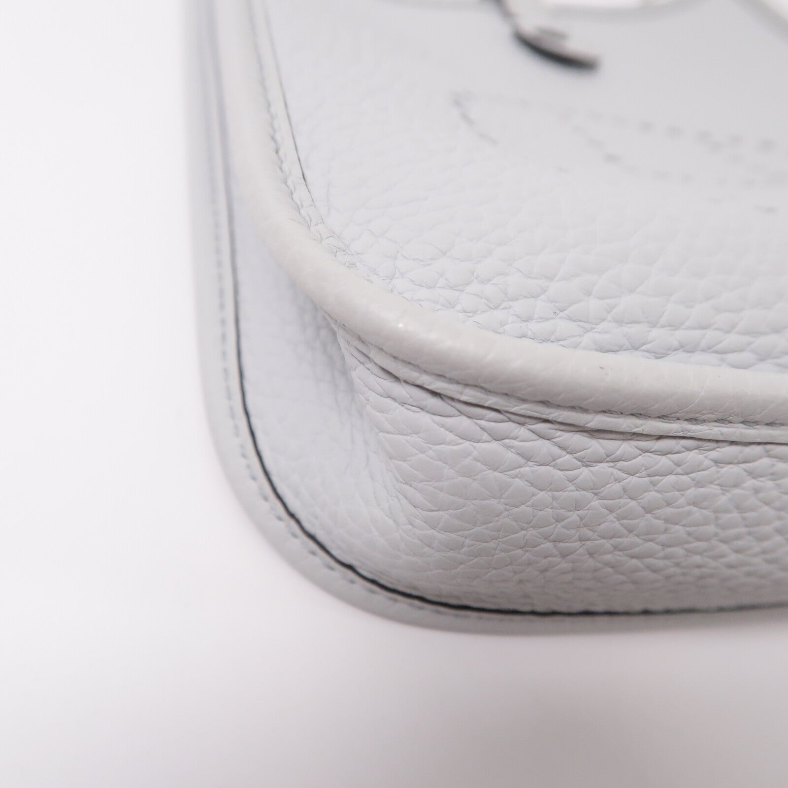 HERMES Clemence皮革Evelyne PM肩背袋Bleu Pale