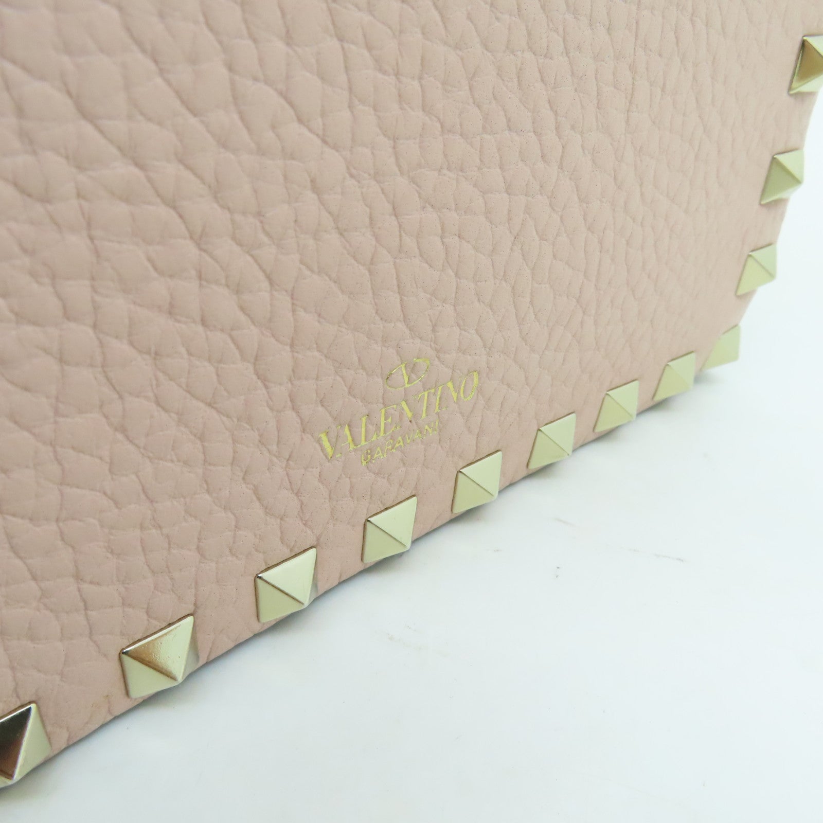Valentino Leather Chain Shoulder Bag Gold Buckle Chain Shoulder Bag Pink