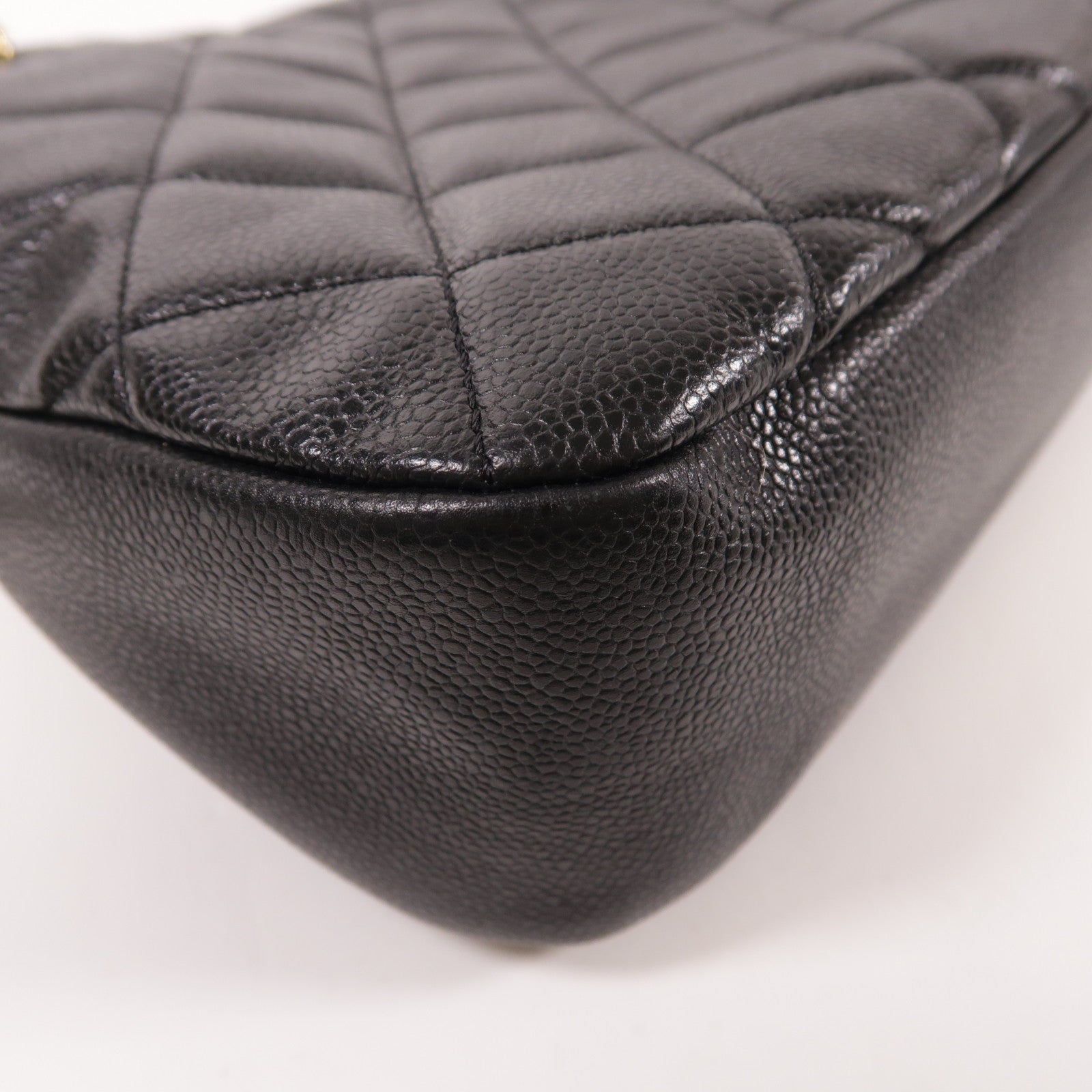 CHANEL CC GHW Tote Bag Chain Calfskin Leather 672927 Black