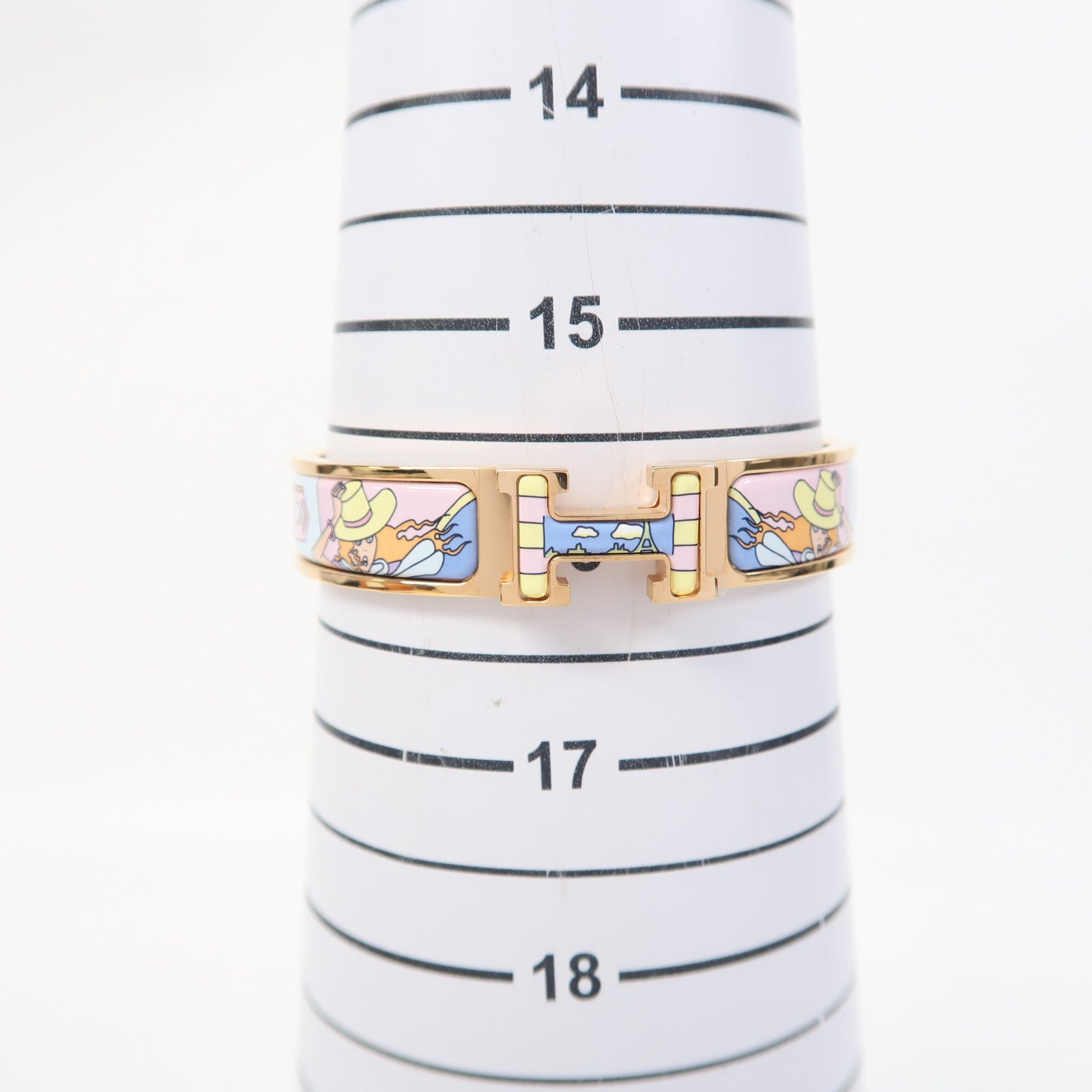 HERMES 金屬Clic H Bracelet手鐲藍色/粉紅色