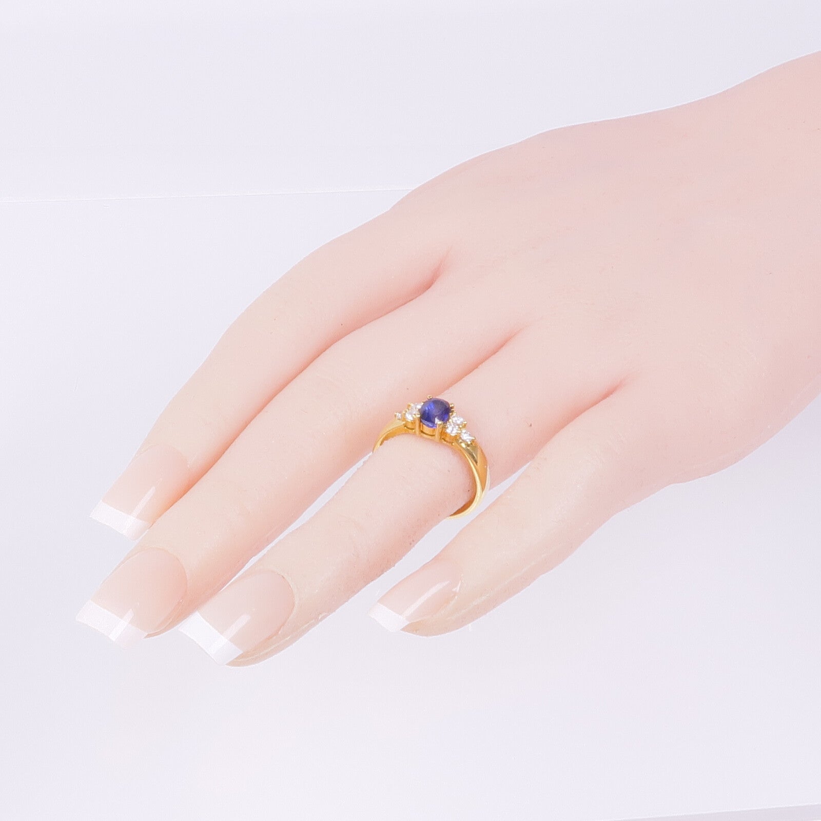 JEWELRY 18K黃金Sapphire Diamond Ring藍寶石/鑽石戒指US#6.25