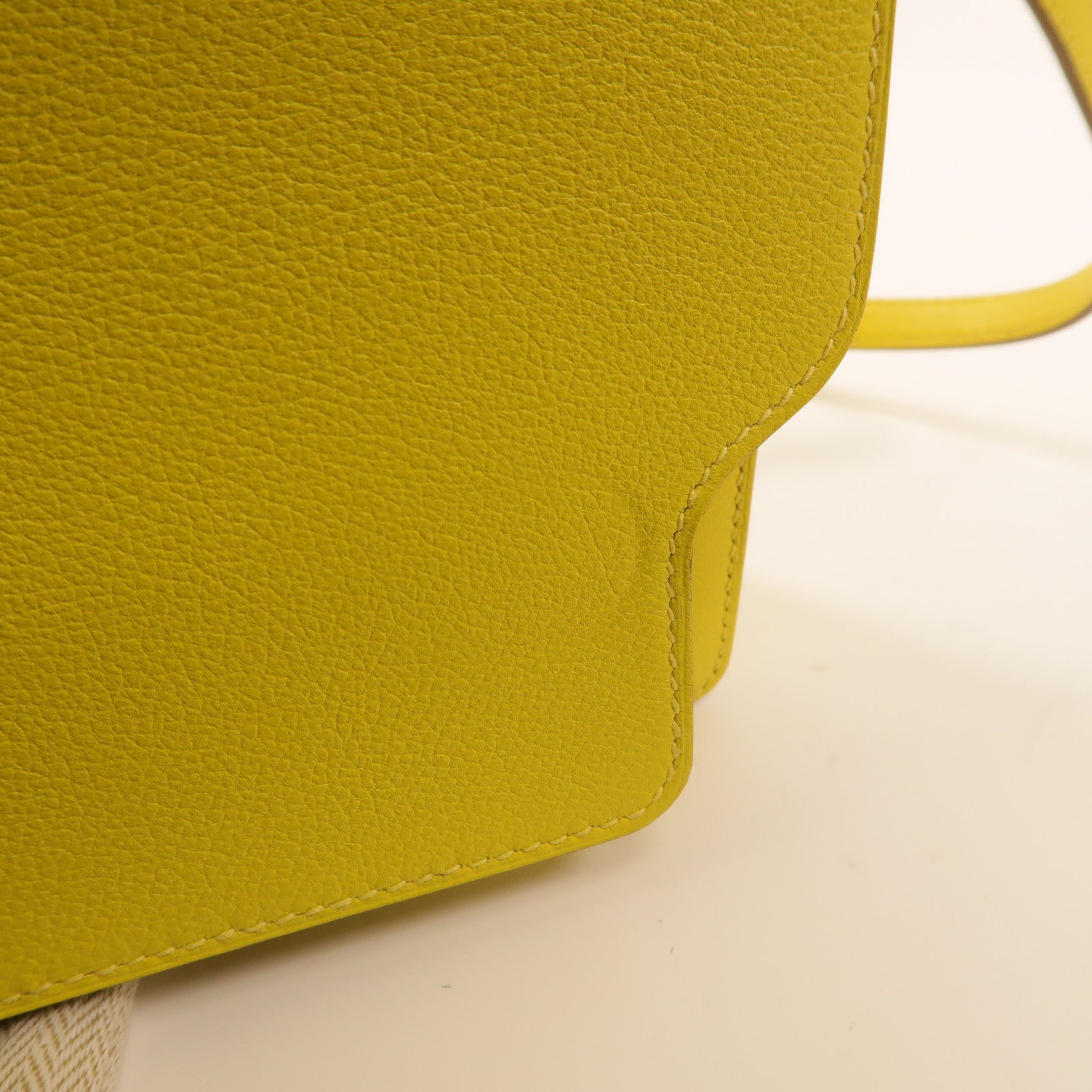 HERMES Evercolor皮革Mini Roulis銀扣肩背袋Lime