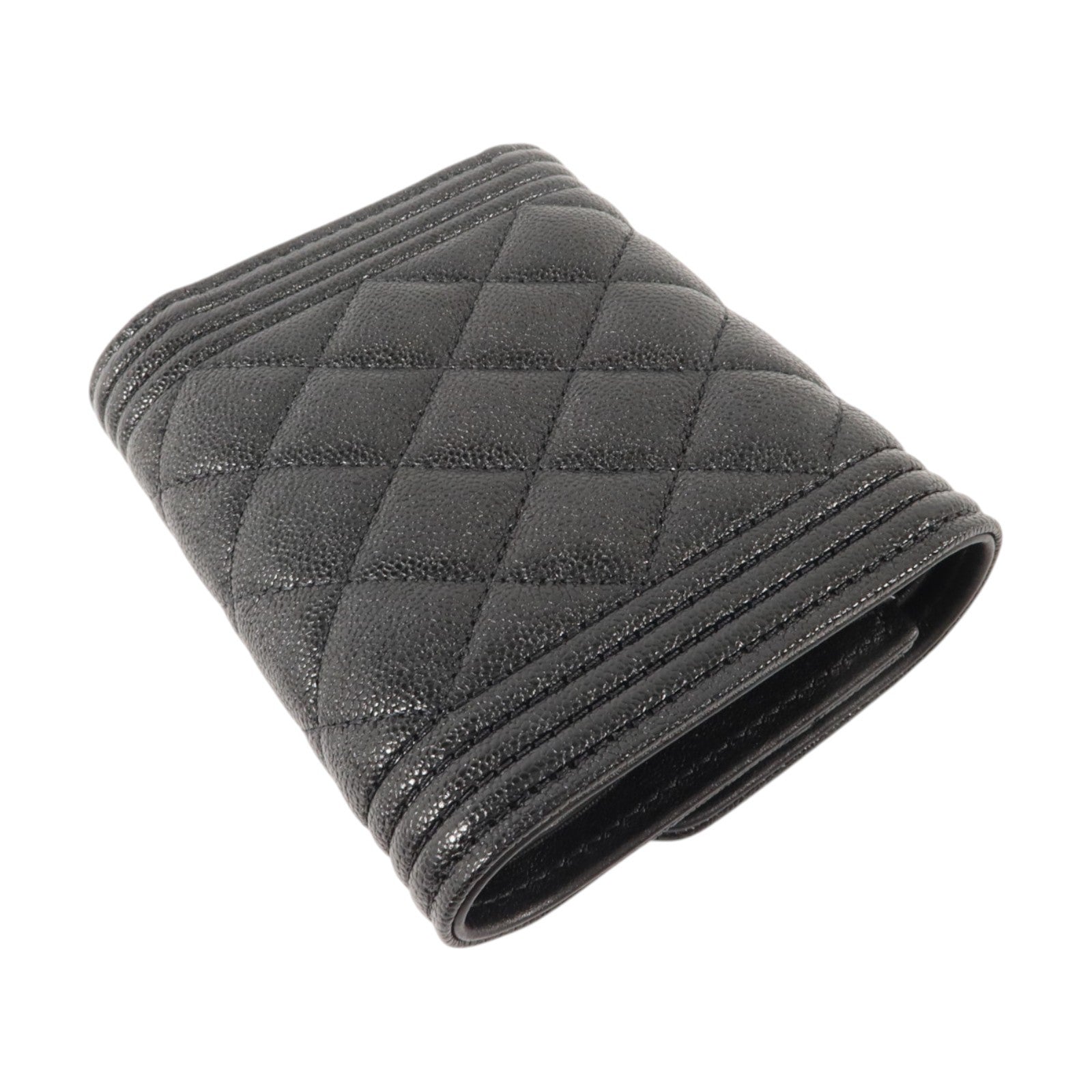 CHANEL 牛皮皮革Boy Chanel Small Flap Wallet金扣錢包