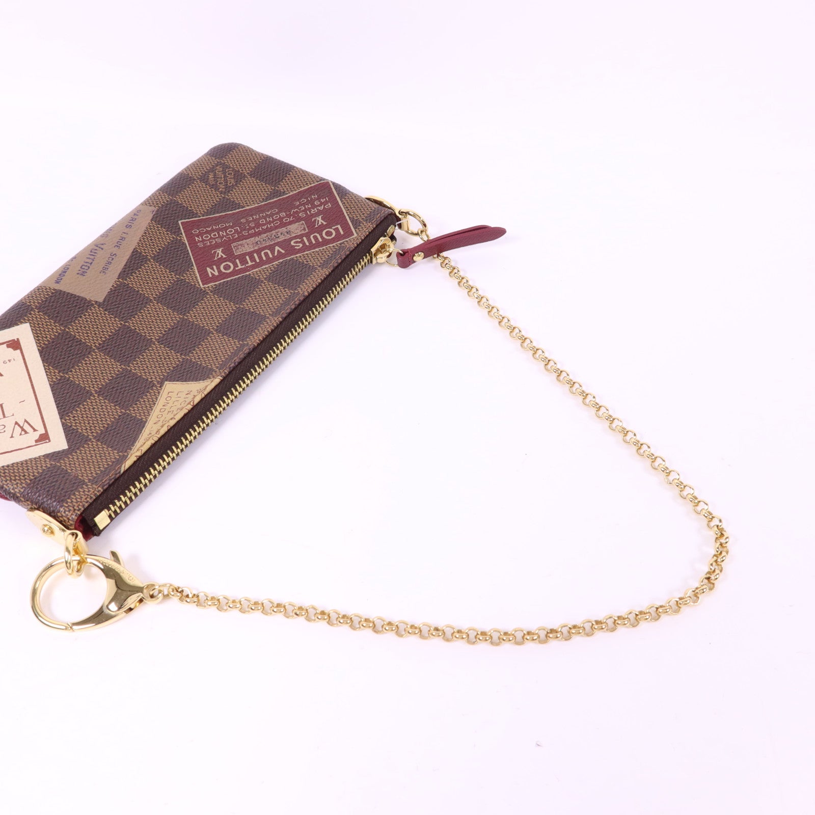 LOUIS VUITTON Damier Pochette Milla MM金扣鏈帶肩背袋