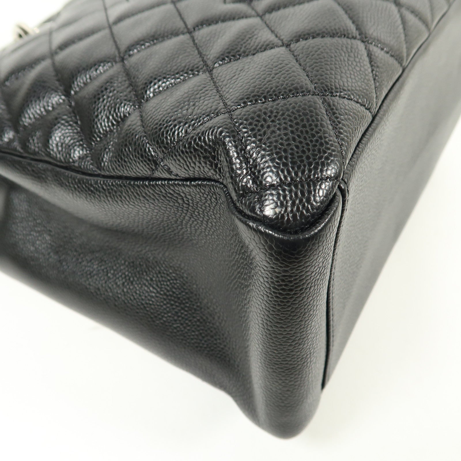 CHANEL 牛皮皮革GST Grand Shopping Tote Bag銀扣鏈帶肩背袋