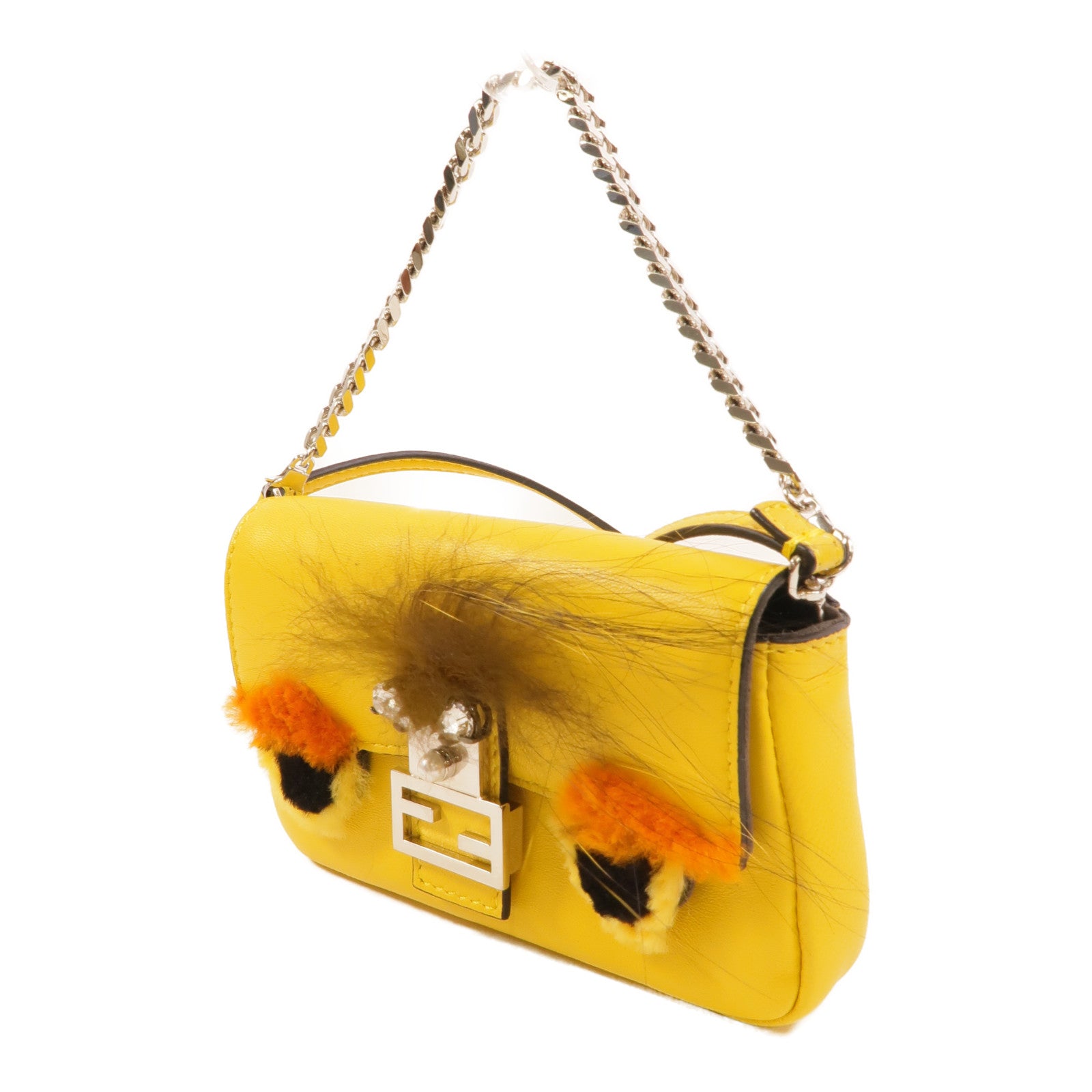 FENDI 羊皮皮革Monster Mirco Baguette手挽肩背兩用袋