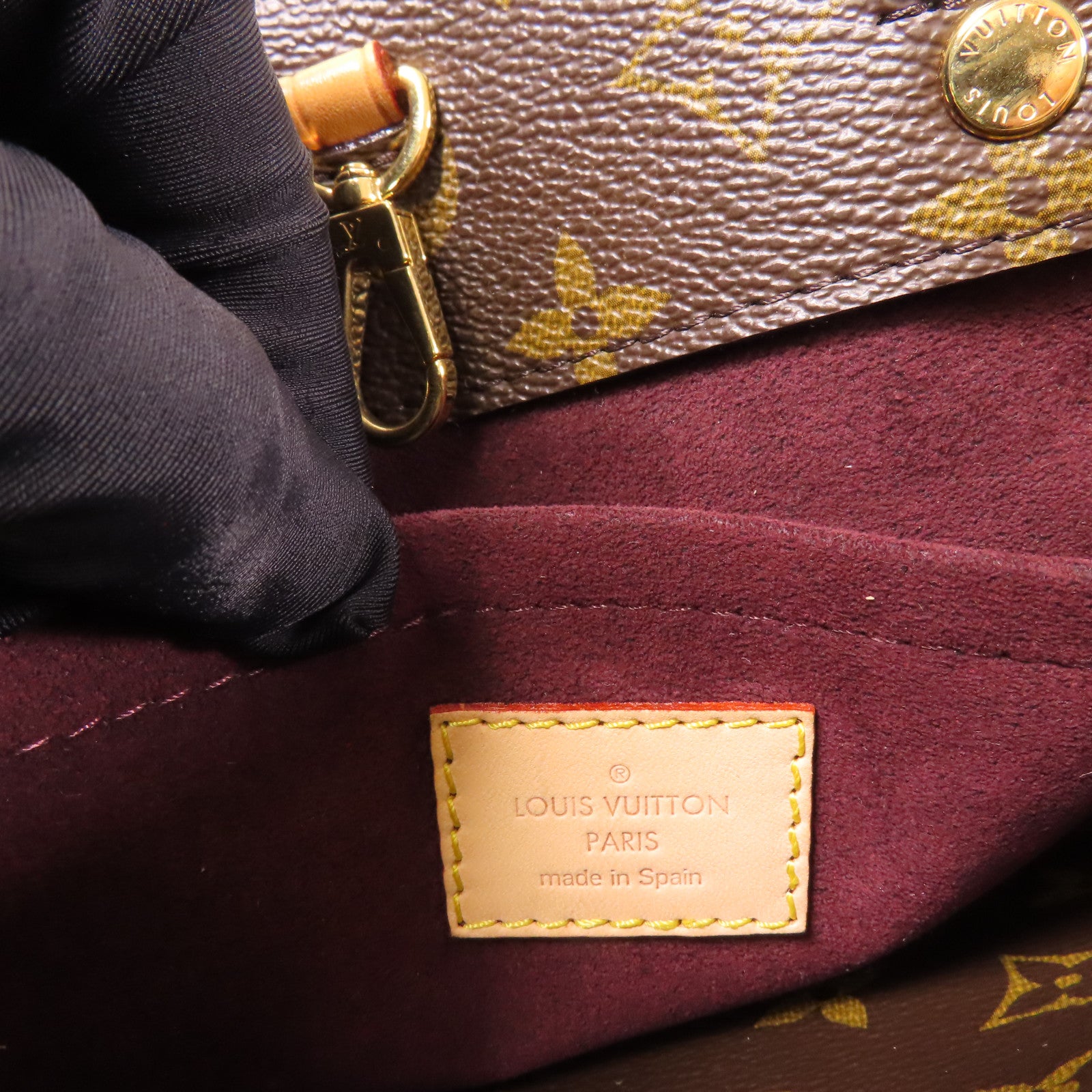 LOUIS VUITTON Monogram Montaigne BB金扣手挽肩背兩用袋棕色