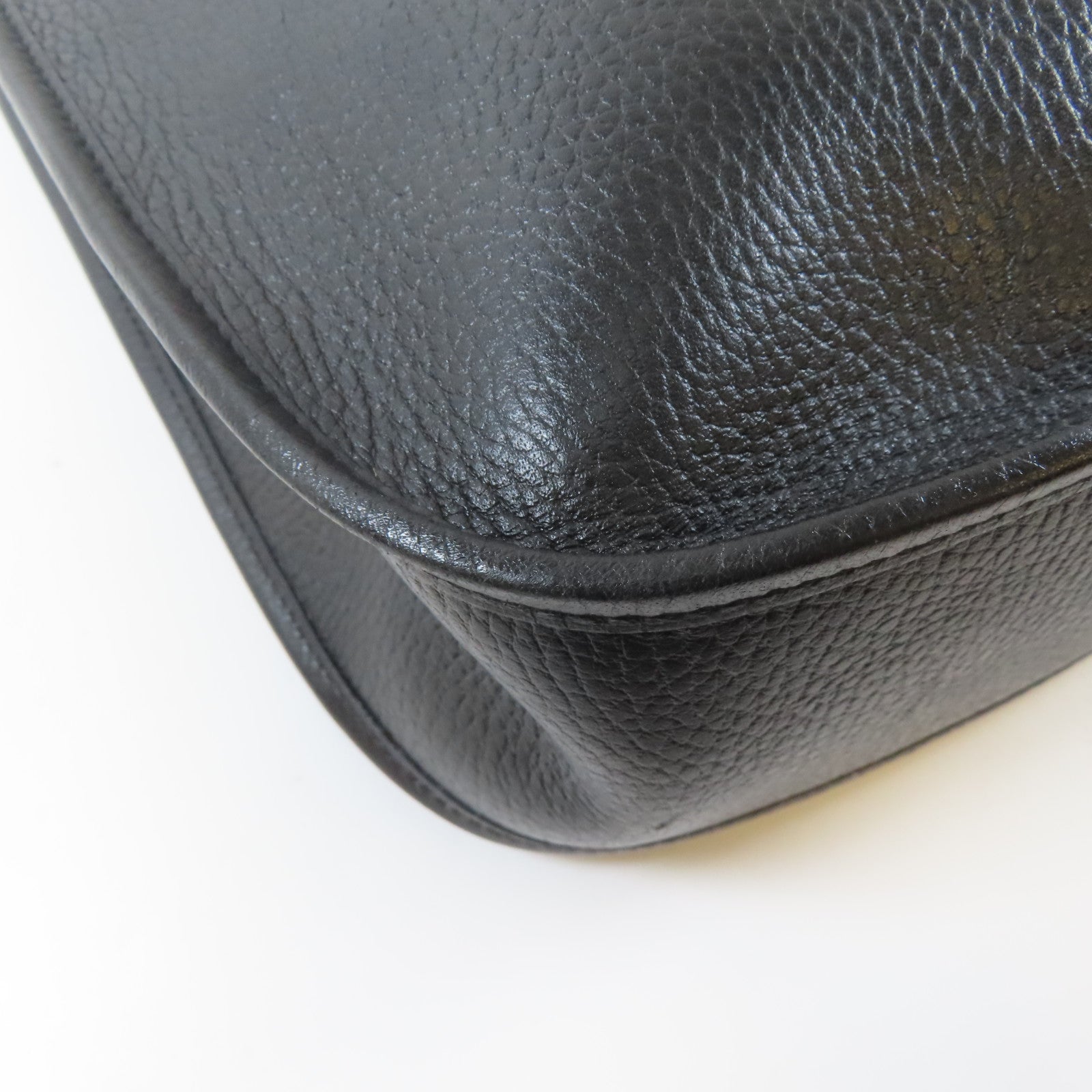 HERMES Ardennes皮革Evelyne GM金扣肩背袋Noir/黑色