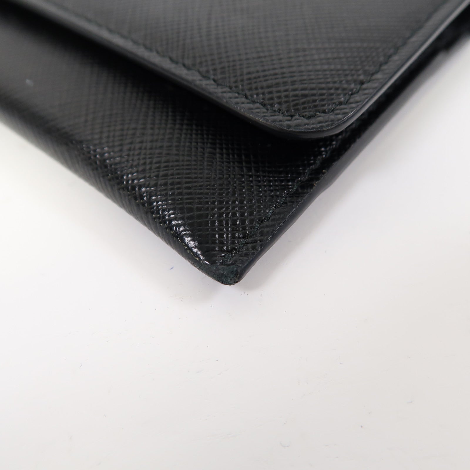 PRADA 牛皮皮革Card Case金扣卡片套黑色