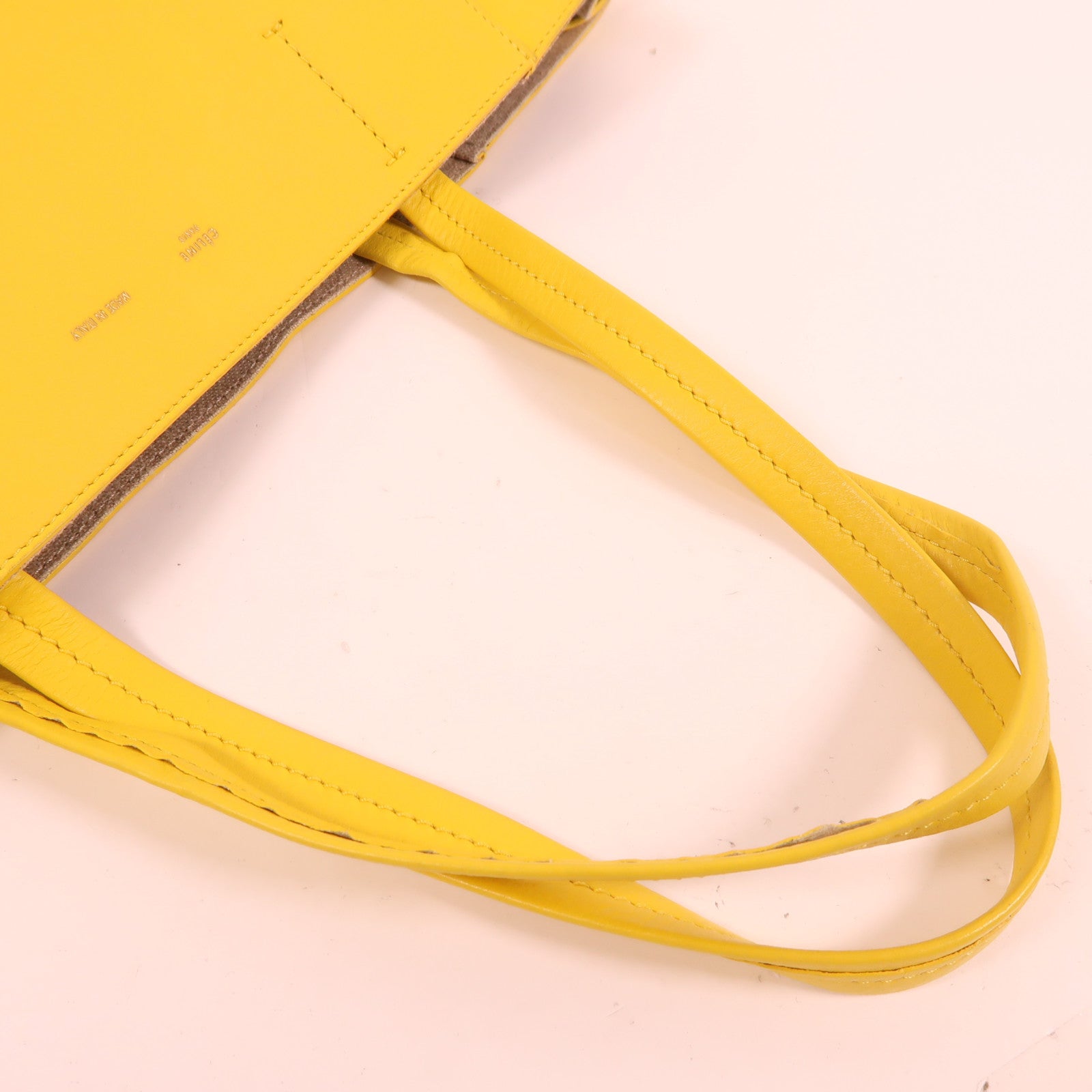 CELINE 牛皮皮革Tote Bag肩背袋黃色