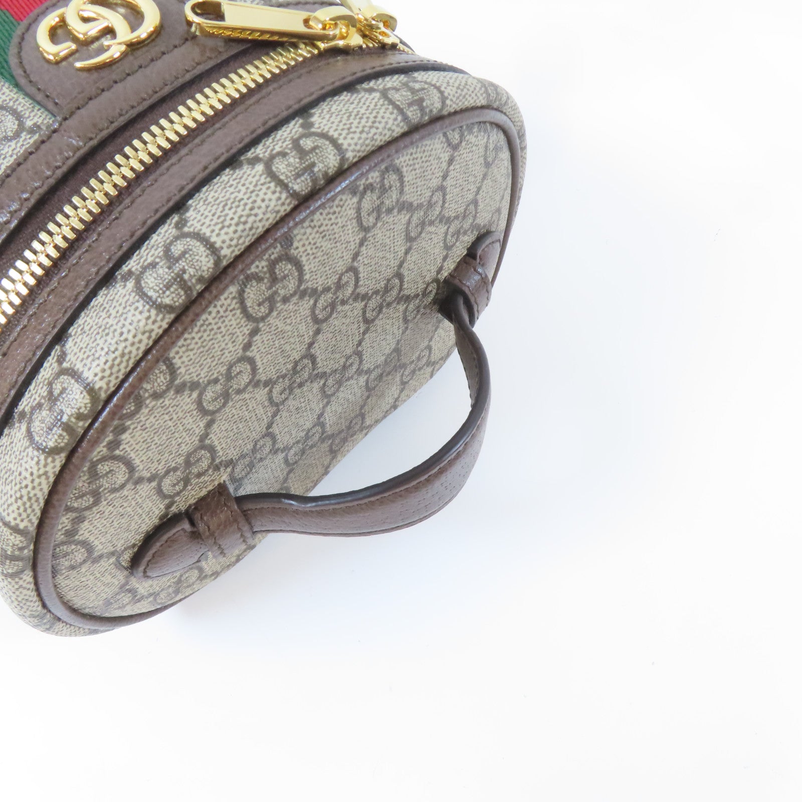 GUCCI 塗層帆布Ophidia GG Supreme Vanity Case金扣手挽袋啡色