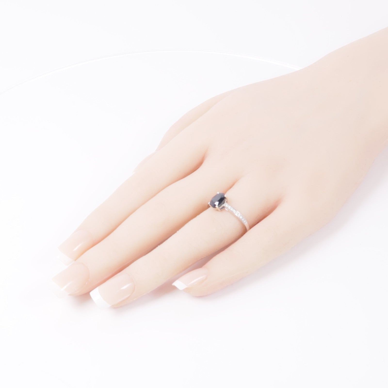 JEWELRY 18K白金Blue Sapphire/Diamond Ring藍寶石/鑽石戒指US#7.5