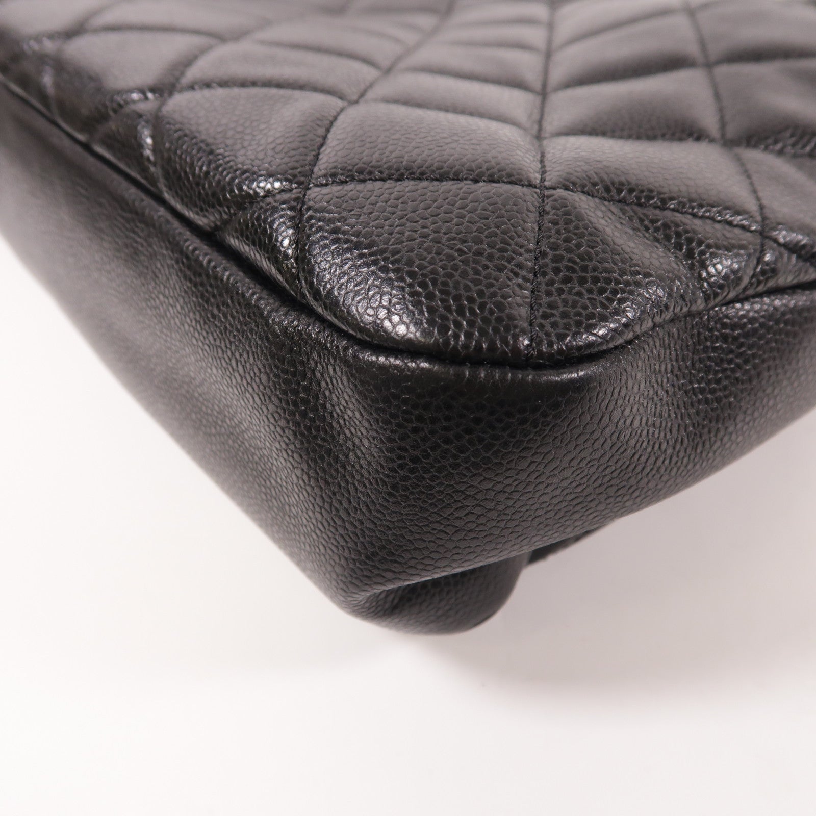 CHANEL CC GHW Tote Bag Chain Calfskin Leather 672927 Black