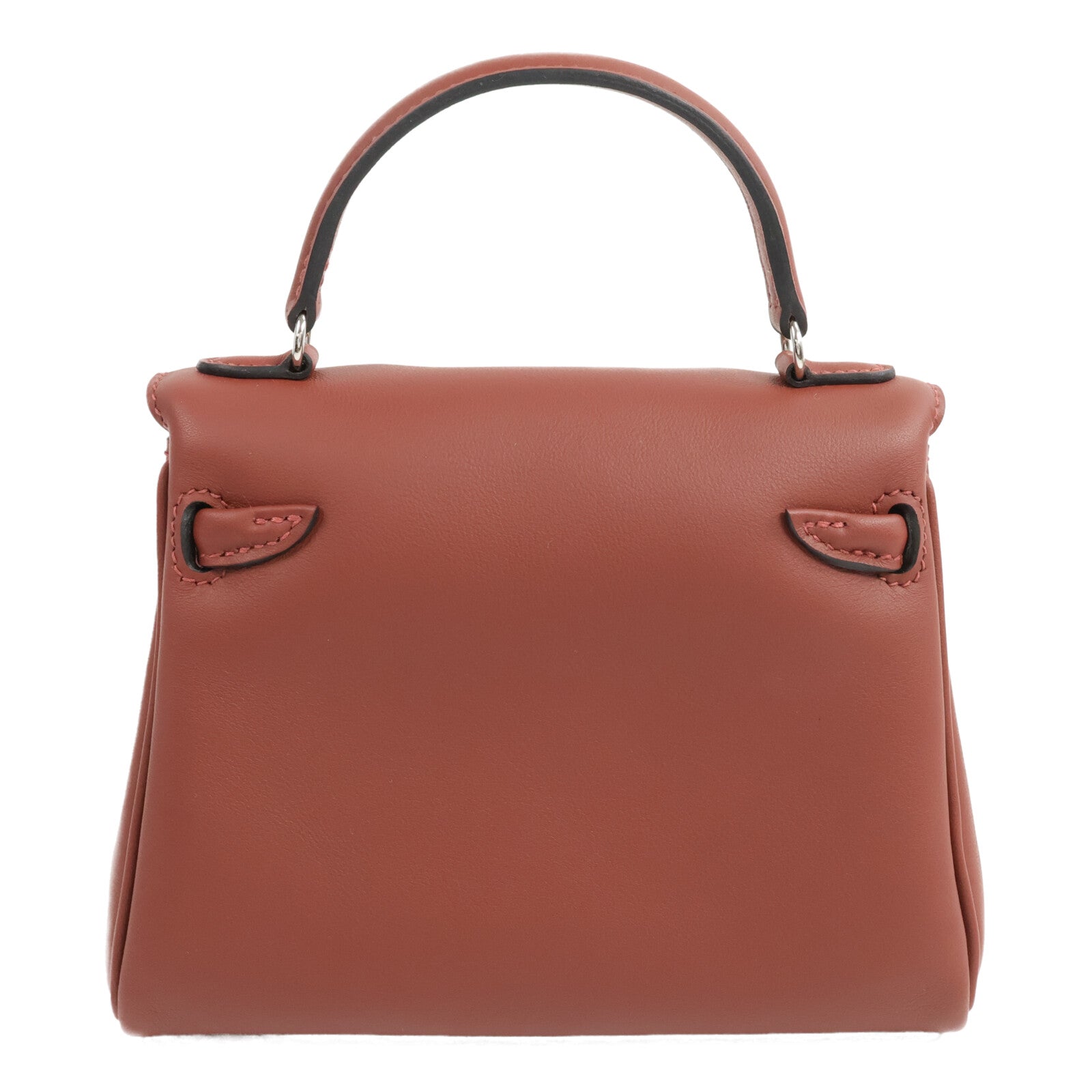 HERMES Swift皮革Kelly Doll手挽袋Rouge H/Bleu Hydra