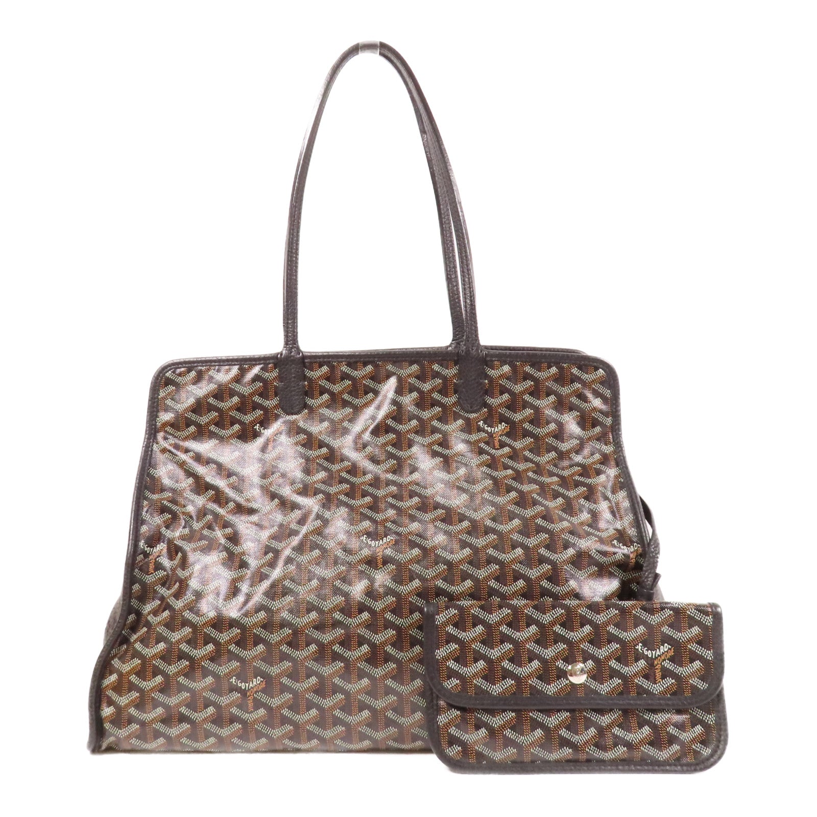 GOYARD 塗層帆布Hardy Bag銀扣手挽袋黑色