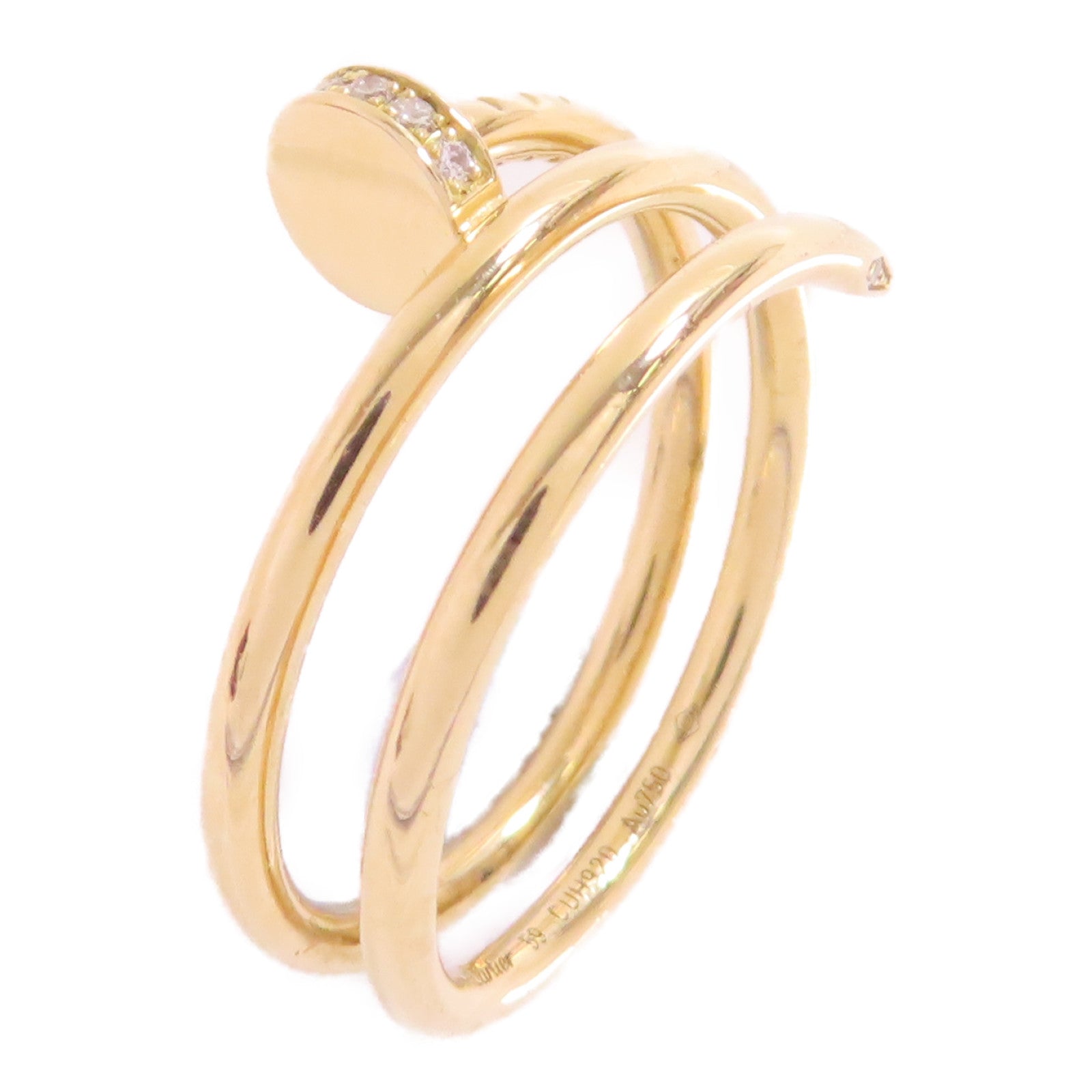 CARTIER 18K黃金/鑽石Juste Un Clou Diamond Ring戒指Cartier#59/US#8.5