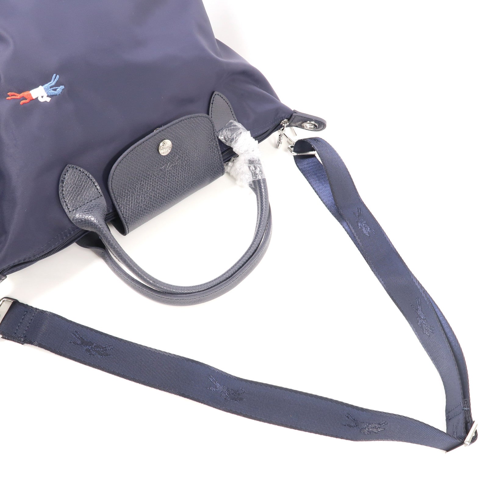 Longchamp 尼龍Le Pliage Collection銀扣手挽肩背兩用袋
