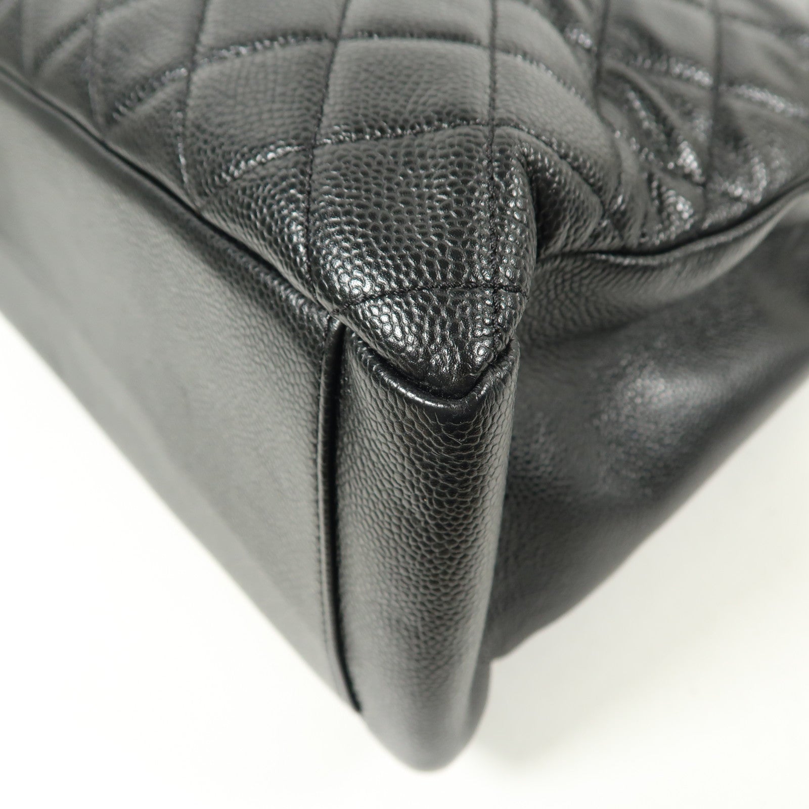 CHANEL 牛皮皮革GST Grand Shopping Tote Bag銀扣鏈帶肩背袋