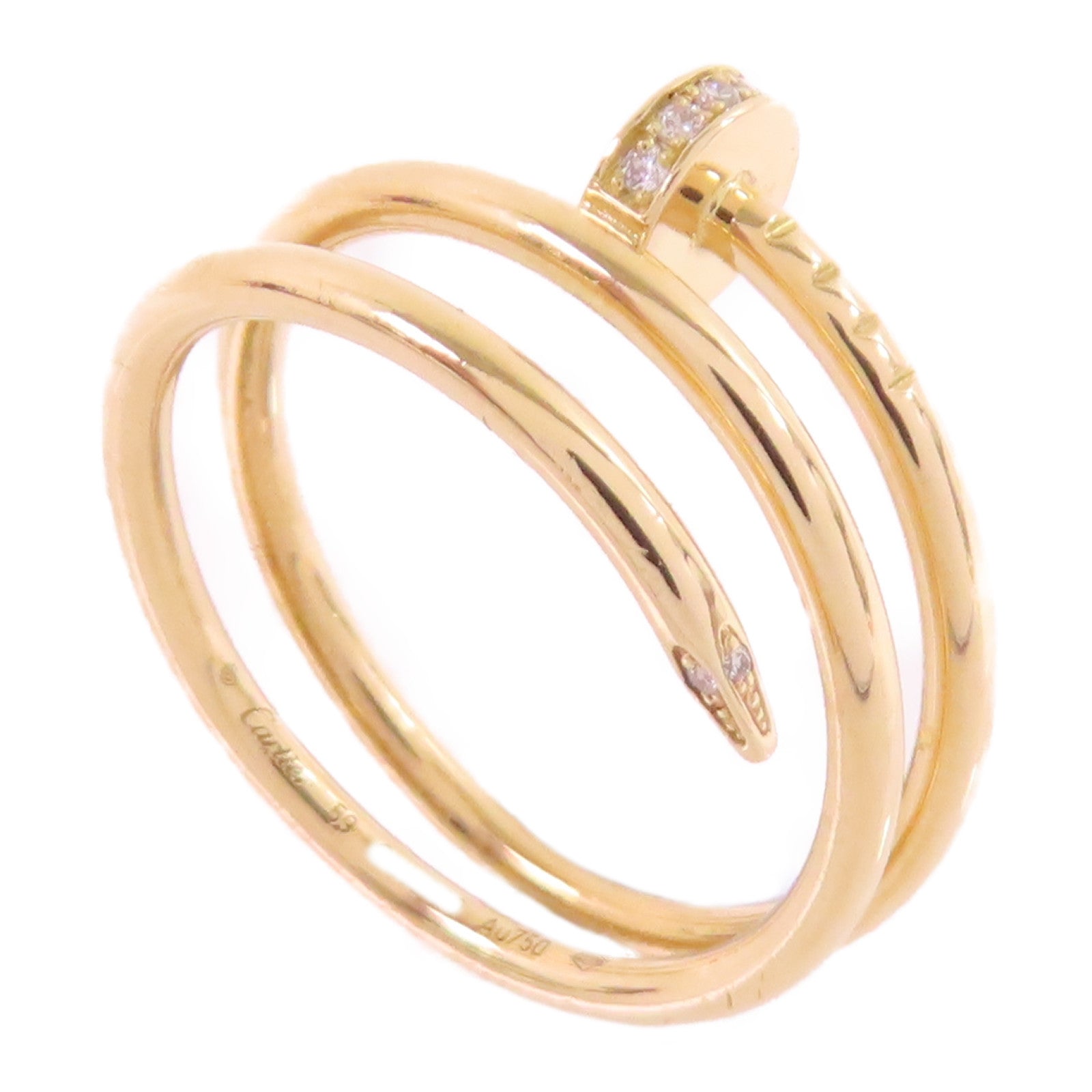 CARTIER 18K黃金/鑽石Juste Un Clou Diamond Ring戒指Cartier#59/US#8.5
