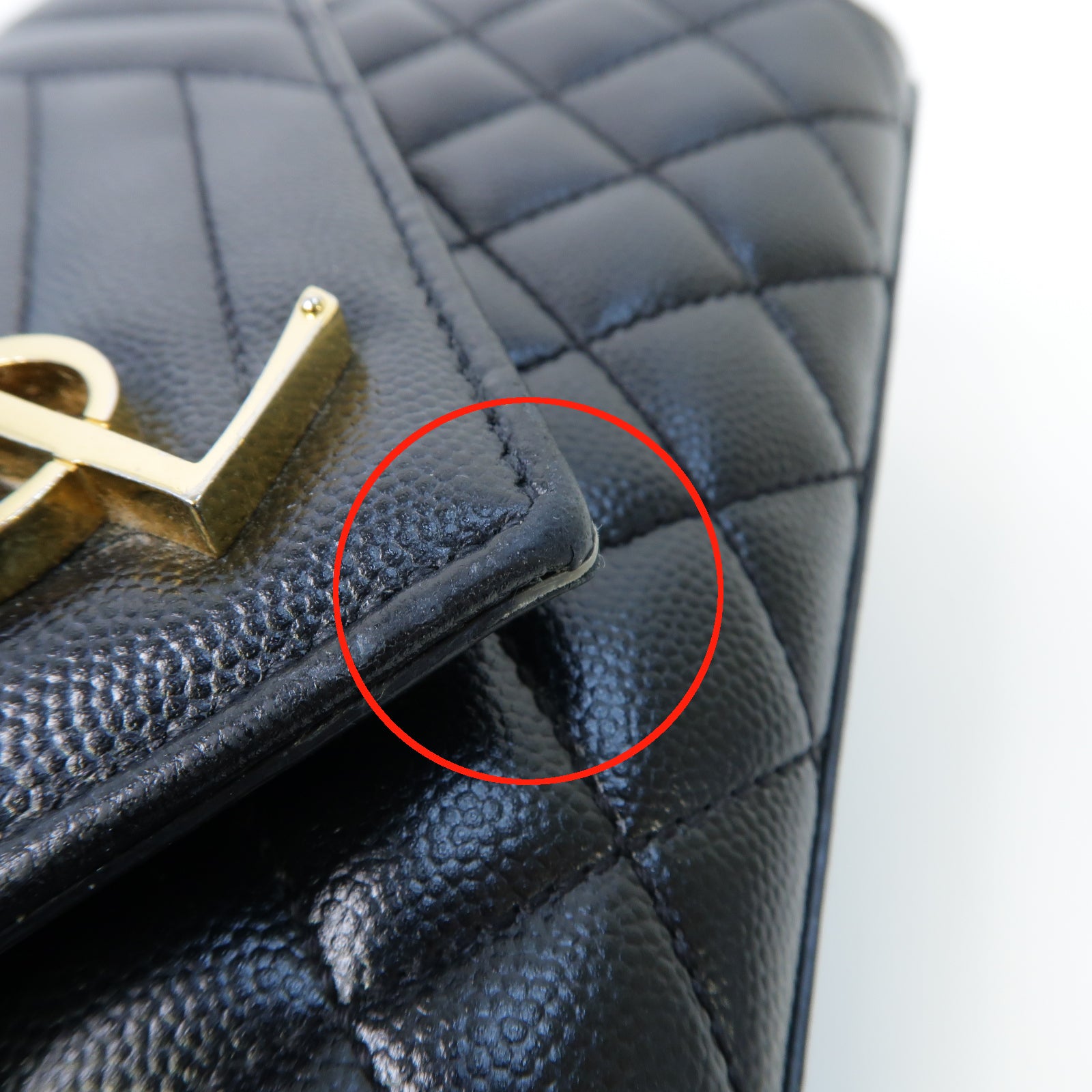 SAINT LAURENT 牛皮皮革Shoulder Bag金扣鏈帶肩背袋黒色
