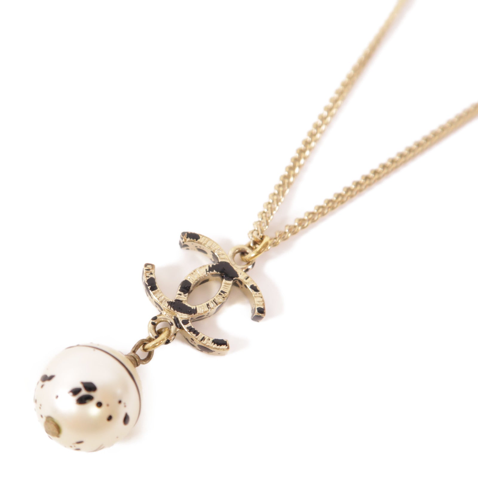 CHANEL CC Necklace Metal Gold/Silver