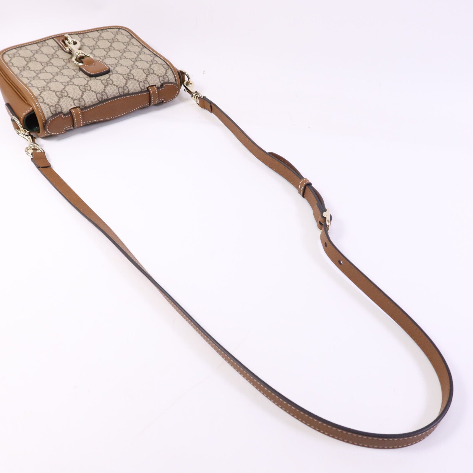 GUCCI 塗層帆布GG Emblem Mini Shoulder bag金扣手挽肩背兩用袋