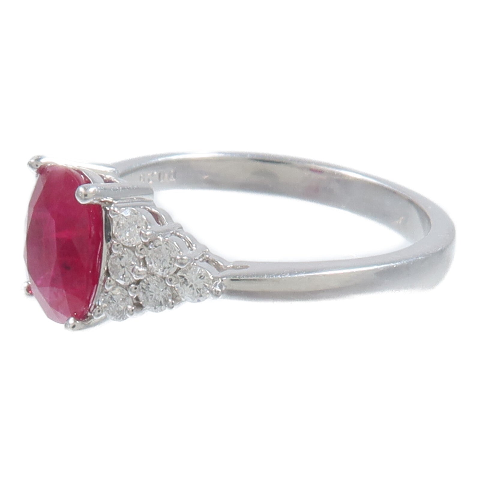 JEWELRY PT900鉑金Ruby Diamond Ring紅寶石/鑽石戒指