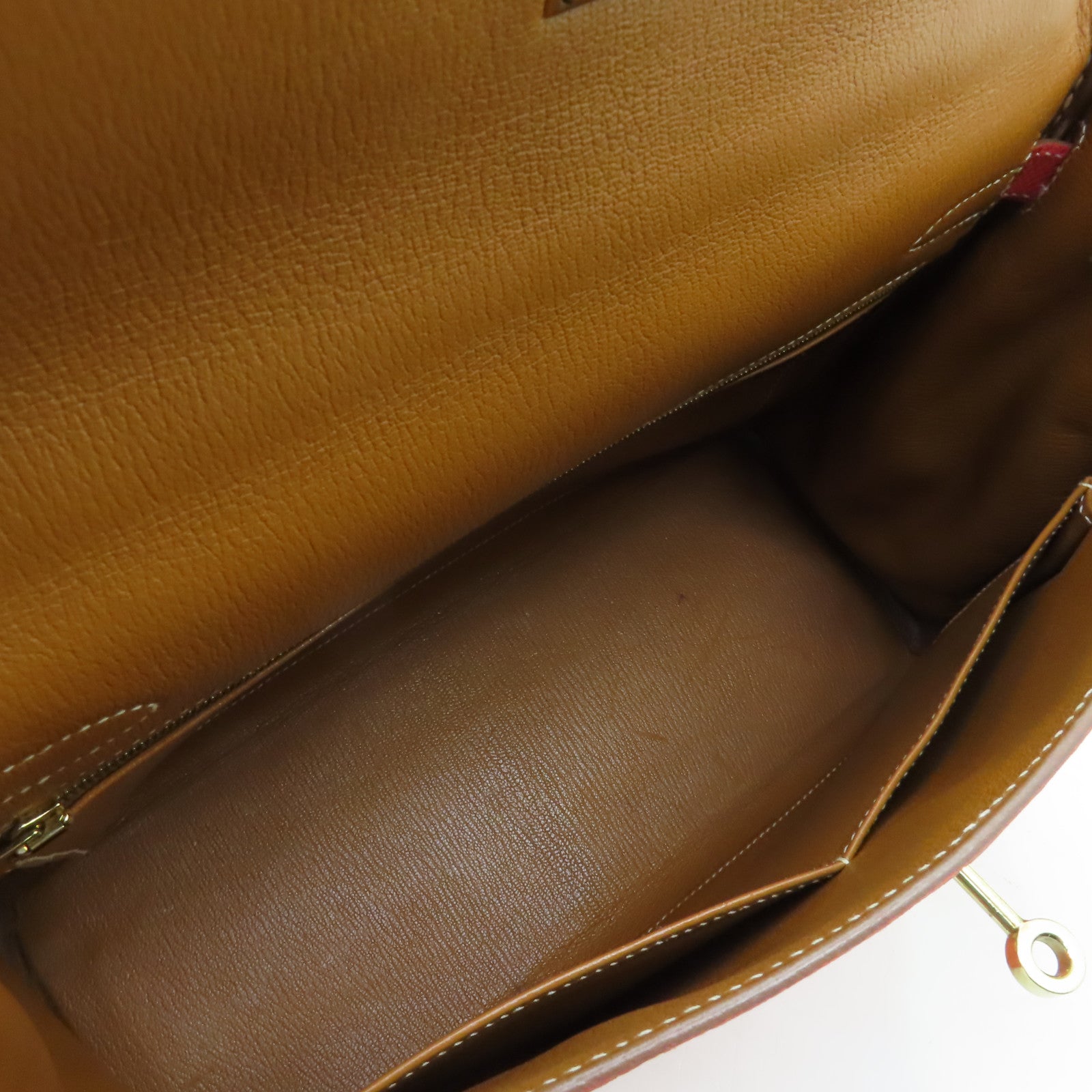 HERMES 【激減優惠】Epsom皮革Kelly 32金扣手挽肩背兩用袋Crevette粉紅色