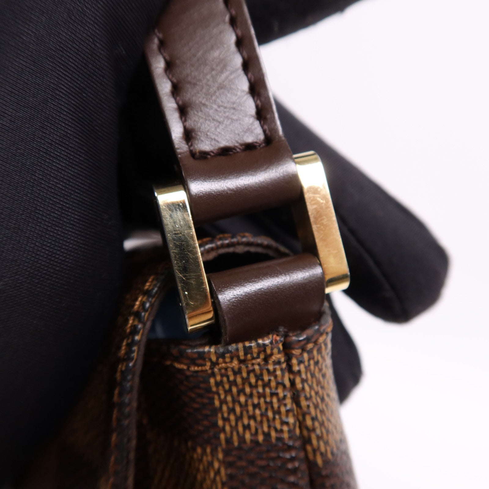 LOUIS VUITTON Damier Musette Tango金扣肩背袋棕色