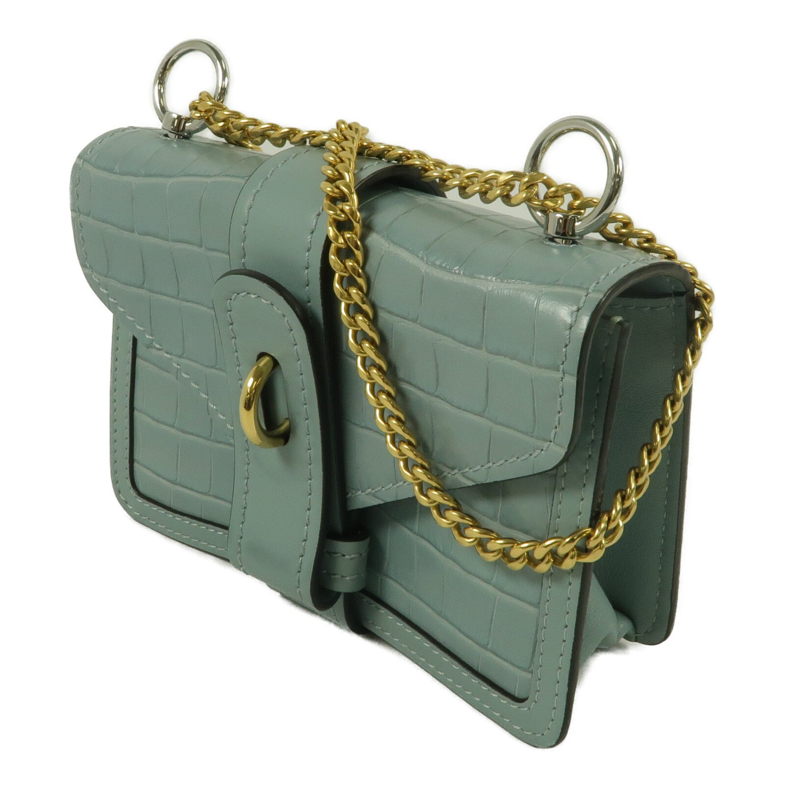 Chloe 牛皮皮革Aby Chain Shoulder鏈帶肩背袋