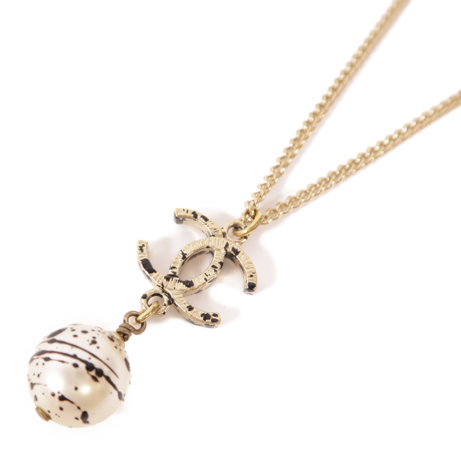 CHANEL CC Necklace Metal Gold/Silver