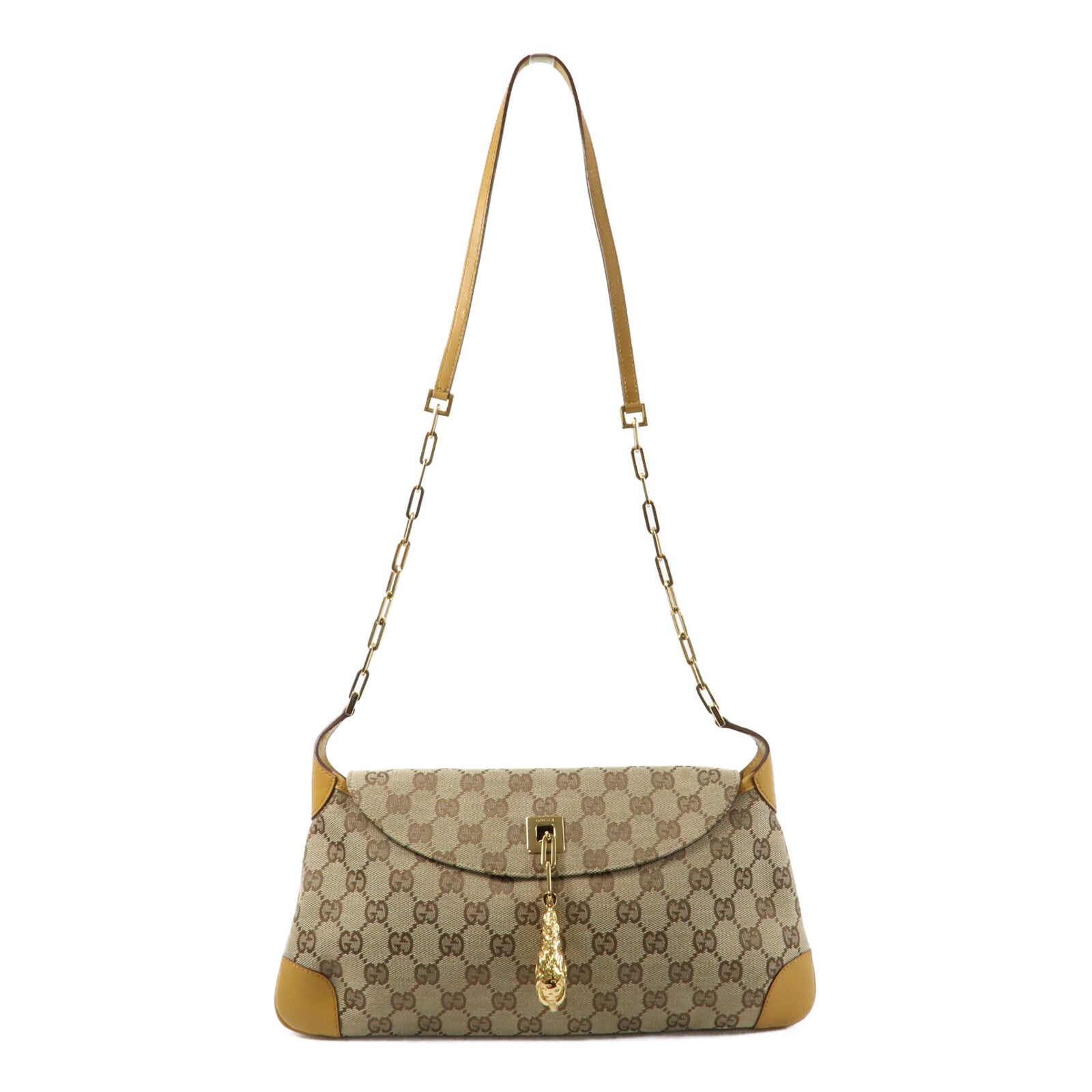 GUCCI 帆布Shoulder Pouch金扣肩背袋