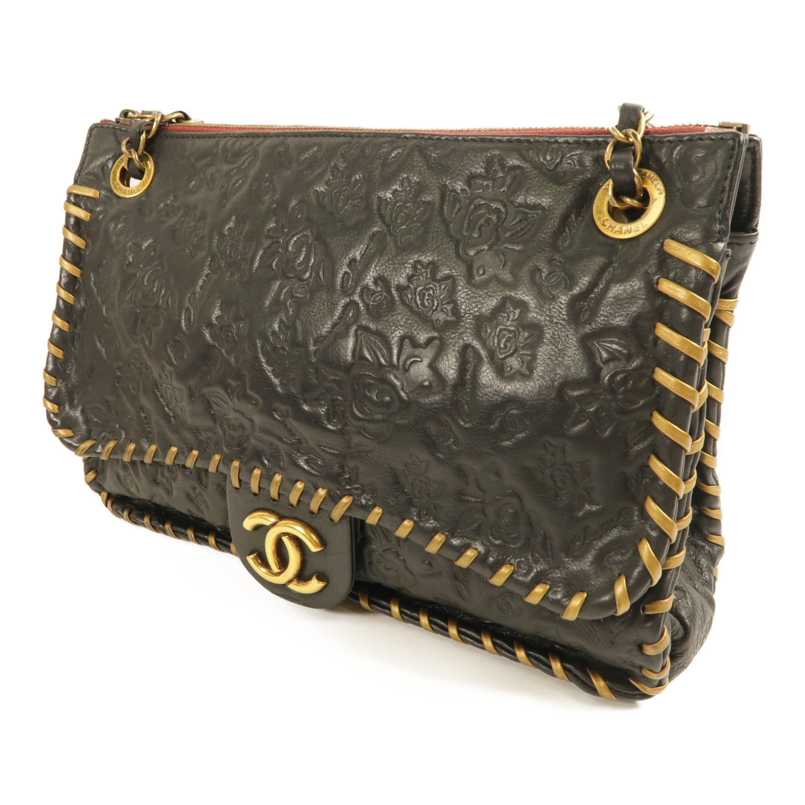 CHANEL 牛皮皮革Chain Shoulder肩背袋