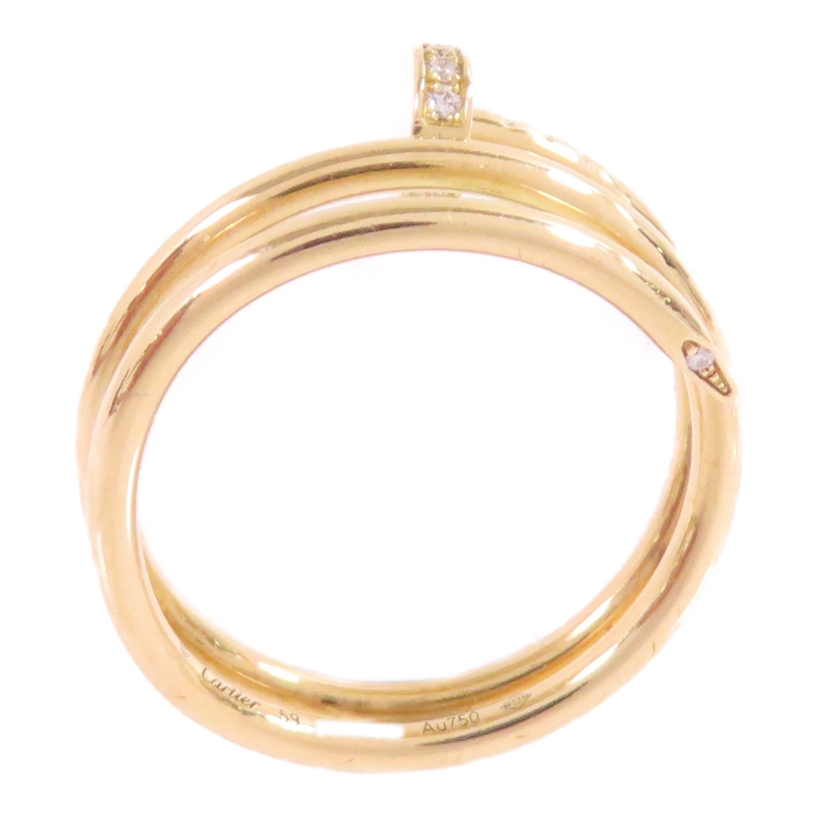 CARTIER 18K黃金/鑽石Juste Un Clou Diamond Ring戒指Cartier#59/US#8.5