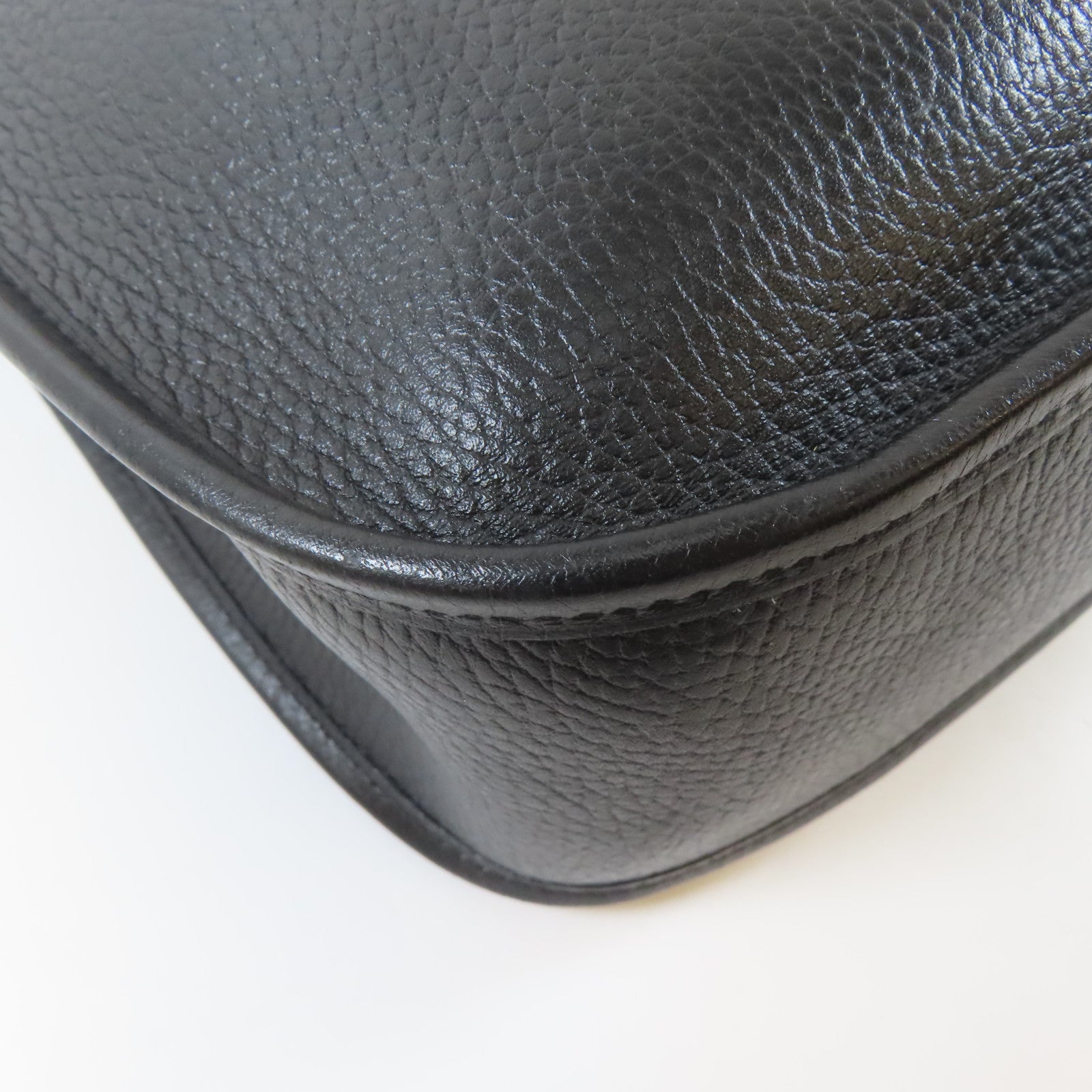 HERMES Ardennes皮革Evelyne GM金扣肩背袋Noir/黑色