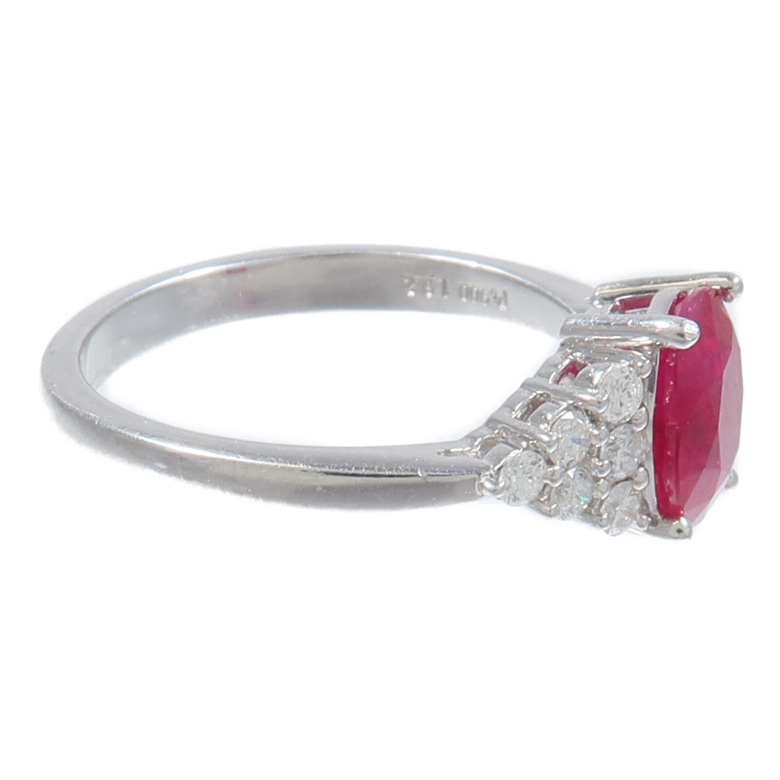 JEWELRY PT900鉑金Ruby Diamond Ring紅寶石/鑽石戒指