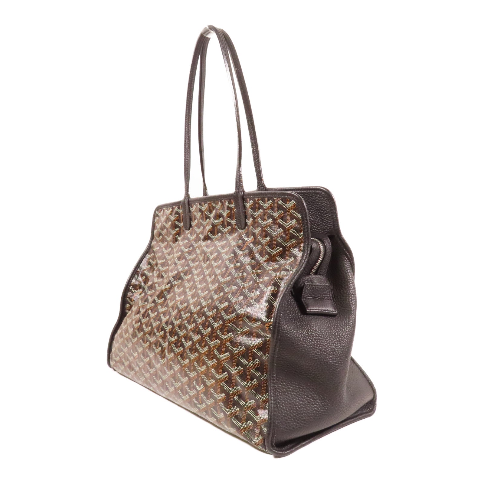 GOYARD 塗層帆布Hardy Bag銀扣手挽袋黑色