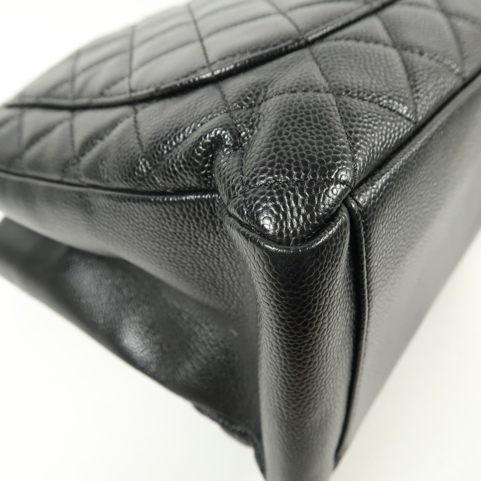 CHANEL 牛皮皮革GST Grand Shopping Tote Bag銀扣鏈帶肩背袋