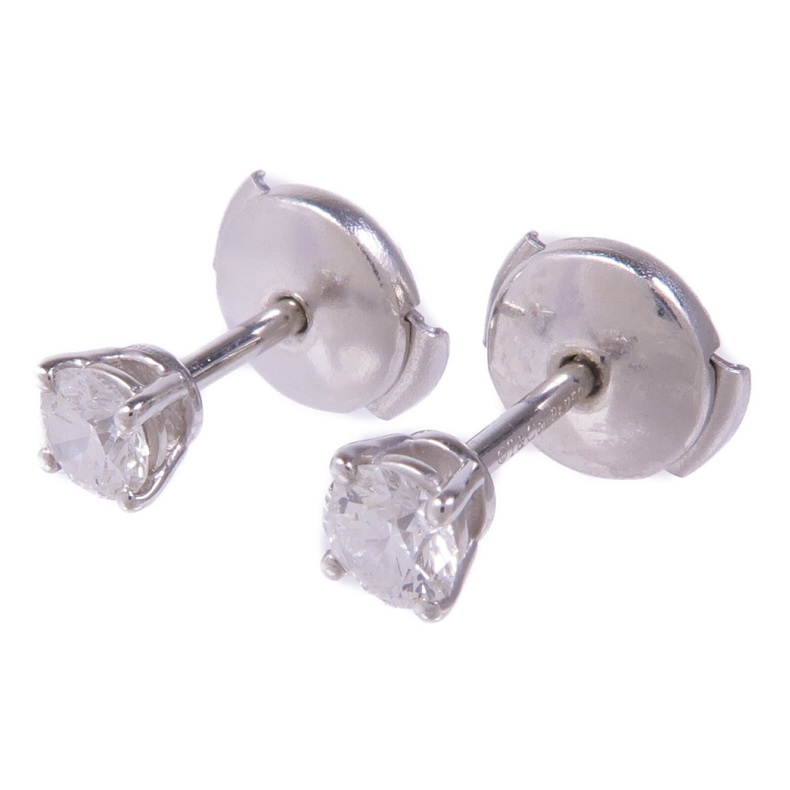 TIFFANY＆CO PT950鉑金Solitaire Diamond Stud Earrings鑽石耳環
